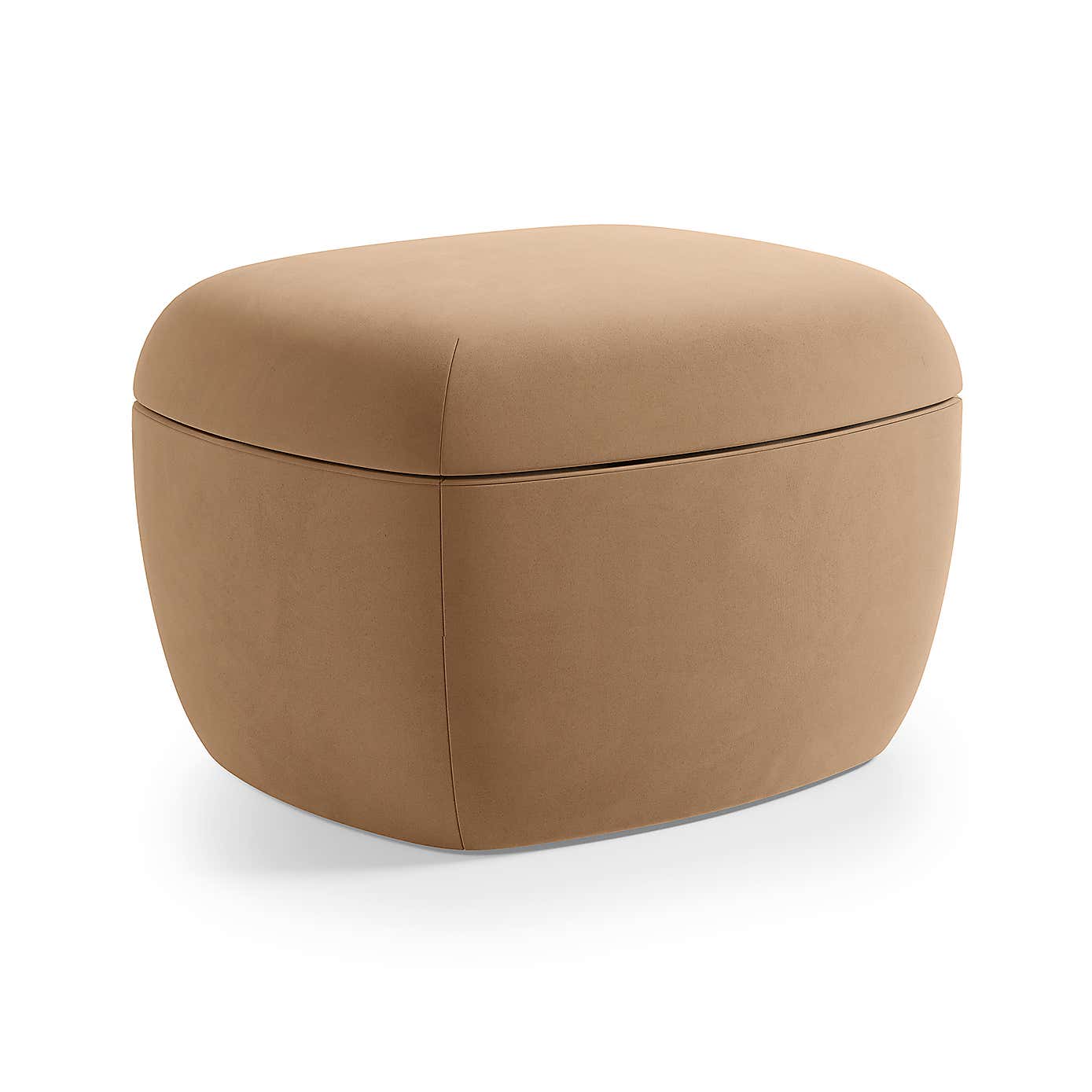 Modern Curves Velvet Storage Footstool