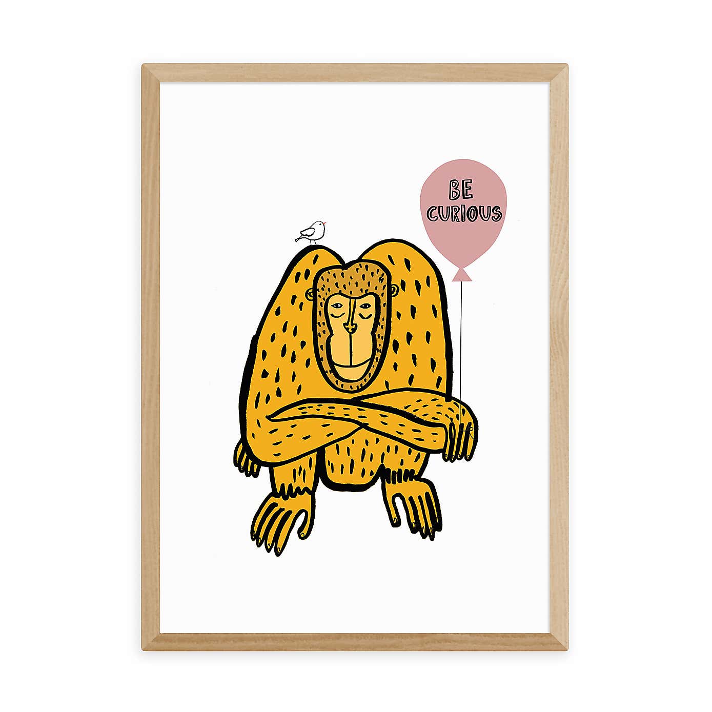 East End Prints Be Curious Monkey Print