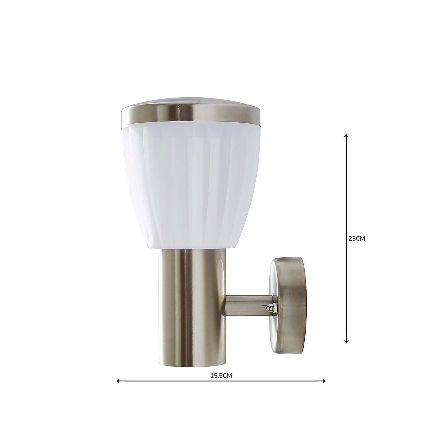 Rover LED Frosted Shade Steel Outdoor Wall Light