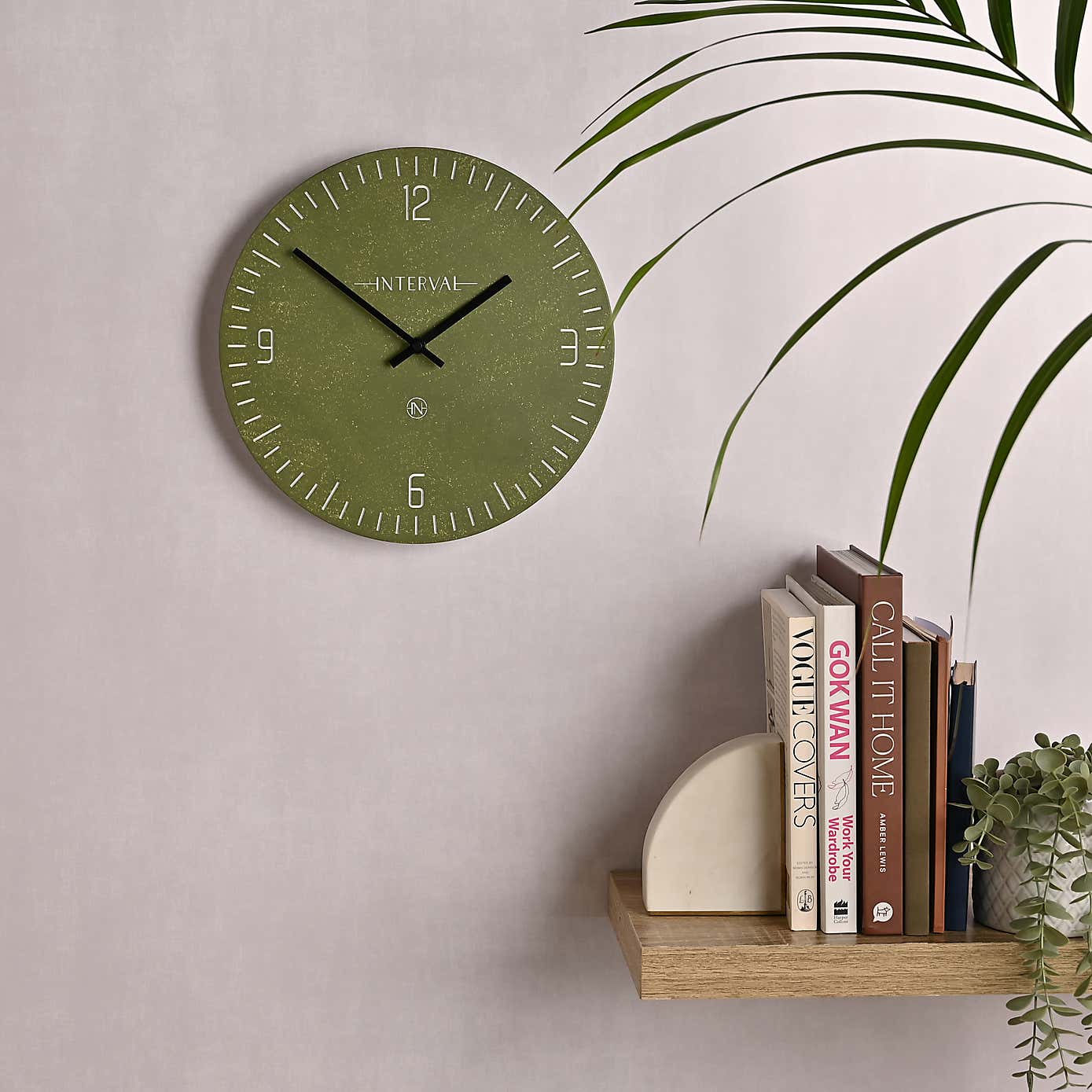Interval Narrow Baton Resin Wall Clock