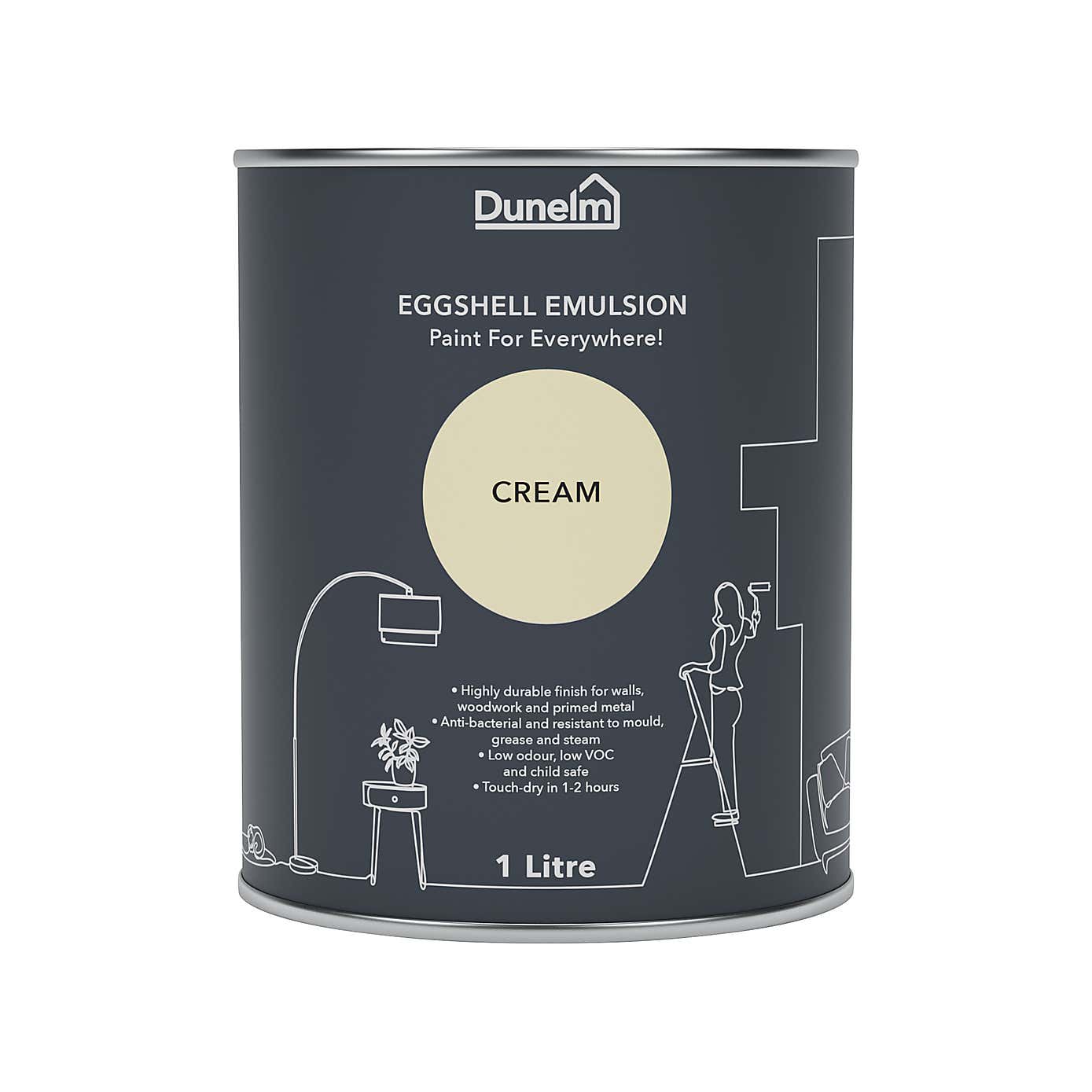 Dunelm Cream Eggshell Emulsion Paint