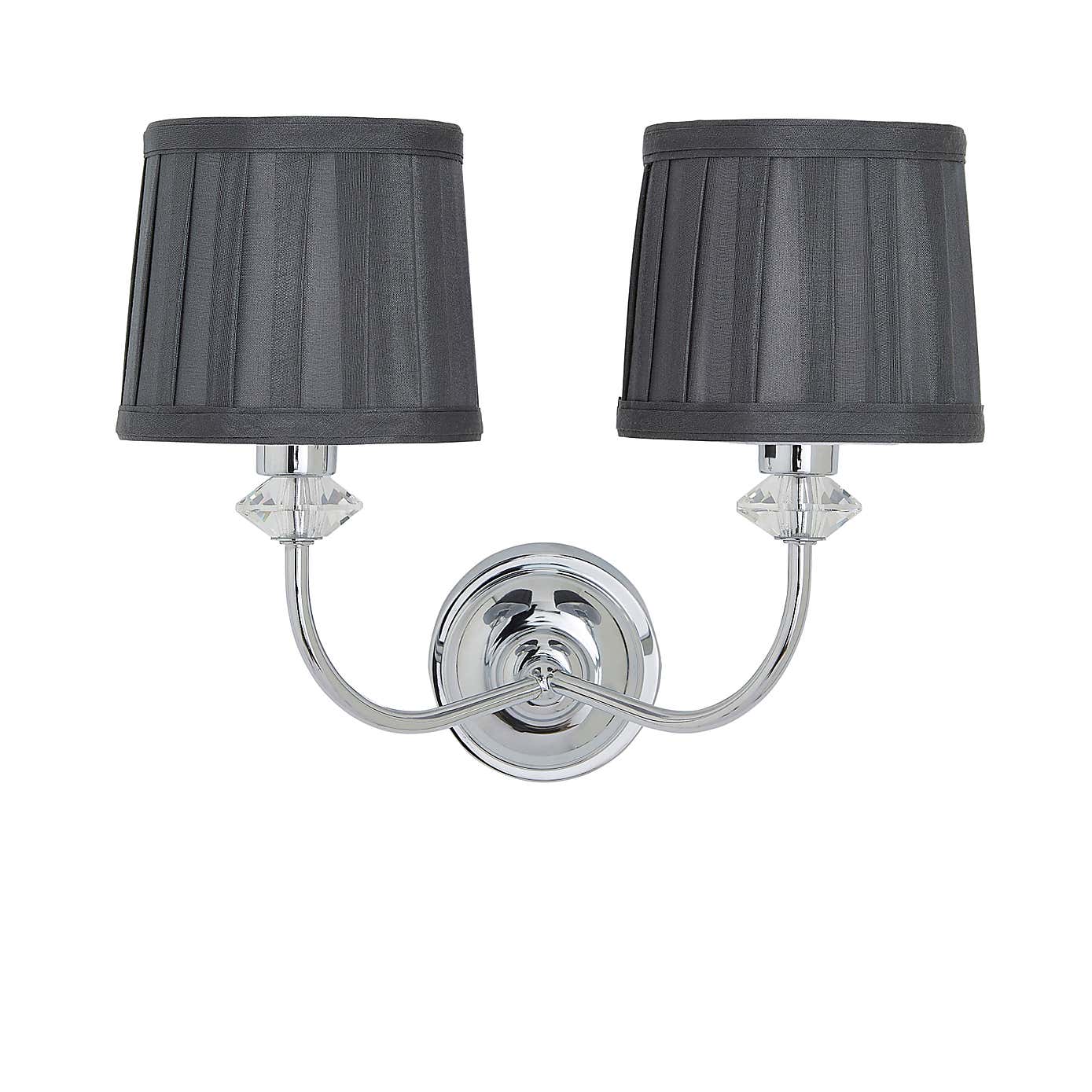Dorma Genevieve 2 Light Grey Wall Light