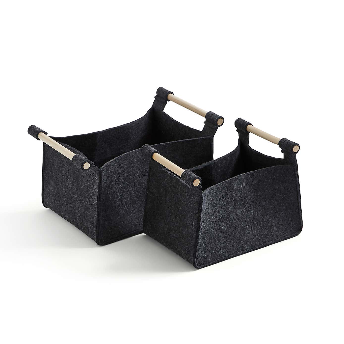 Set of 2 Felt Fabric Storage Box