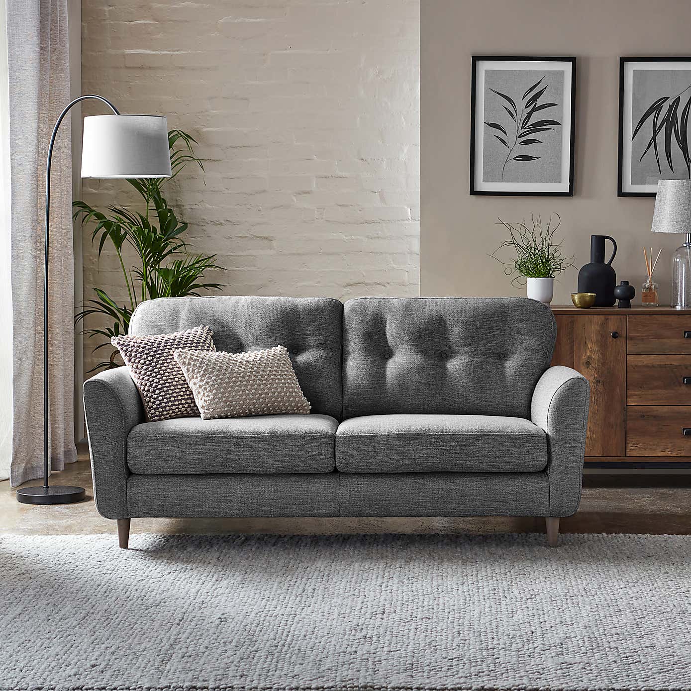 Sven Tonal Weave 3 Seater Sofa