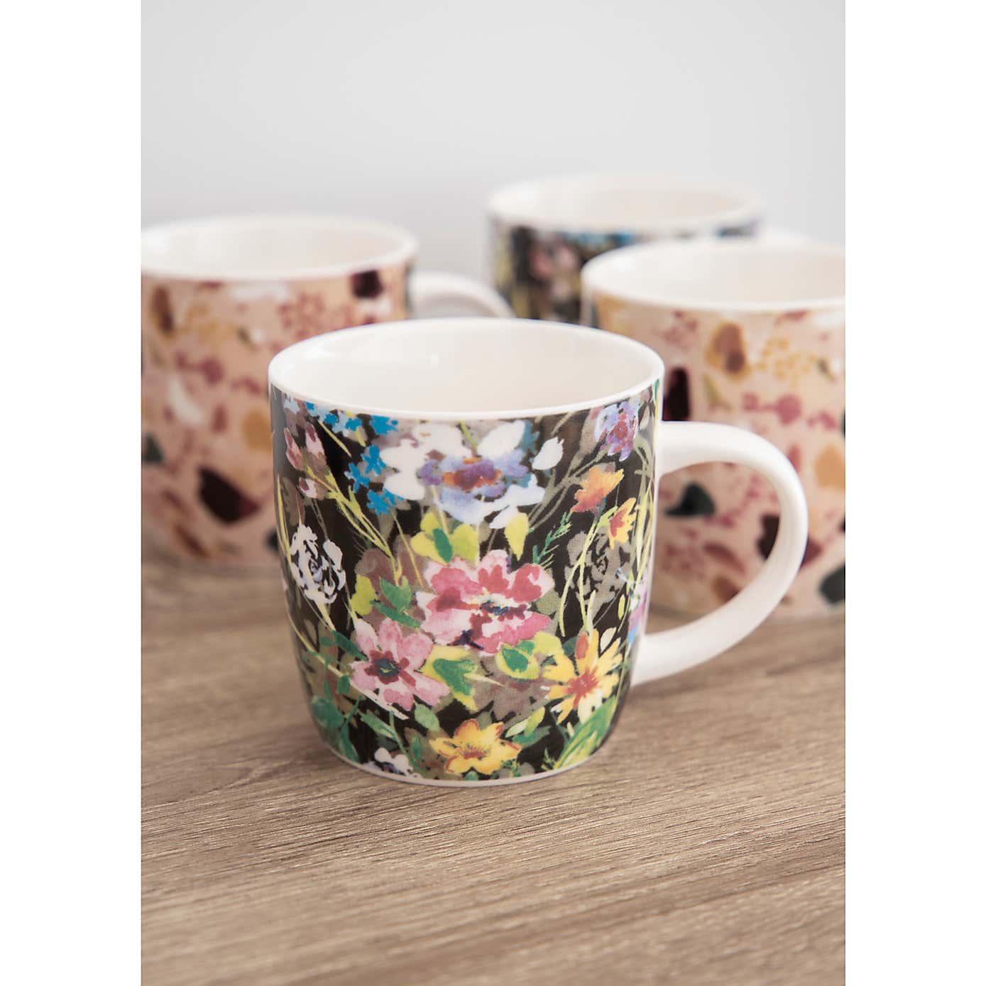 Kitchencraft Set of 4 Terazzo and Floral Mug Set