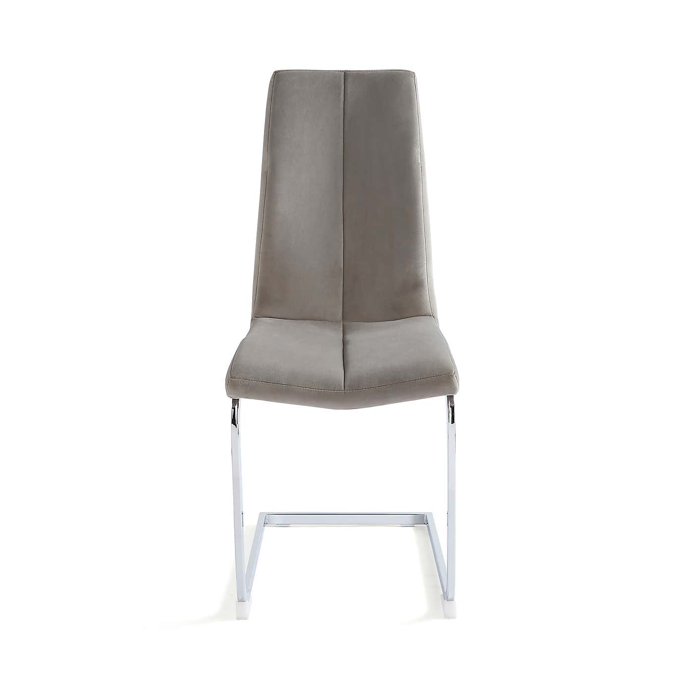 Jamison Set of 2 Dining Chairs Light Grey Velvet