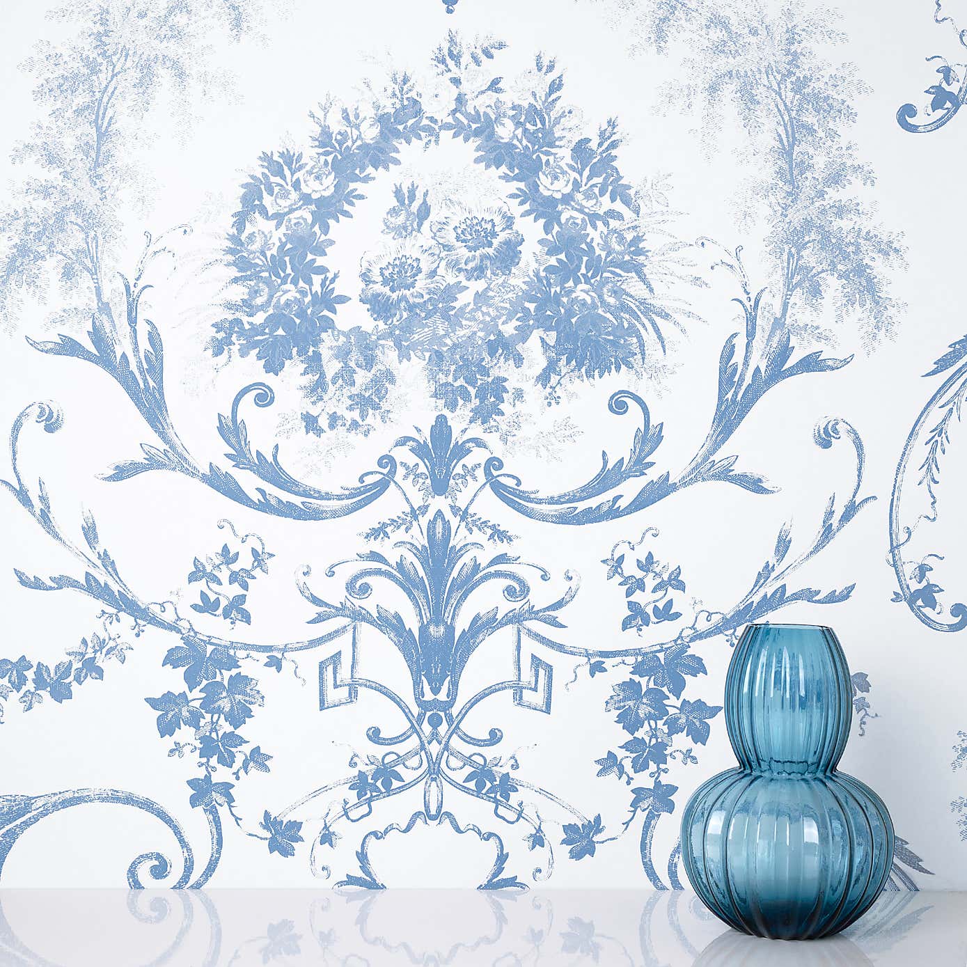 Dorma Blue Toile Wallpaper