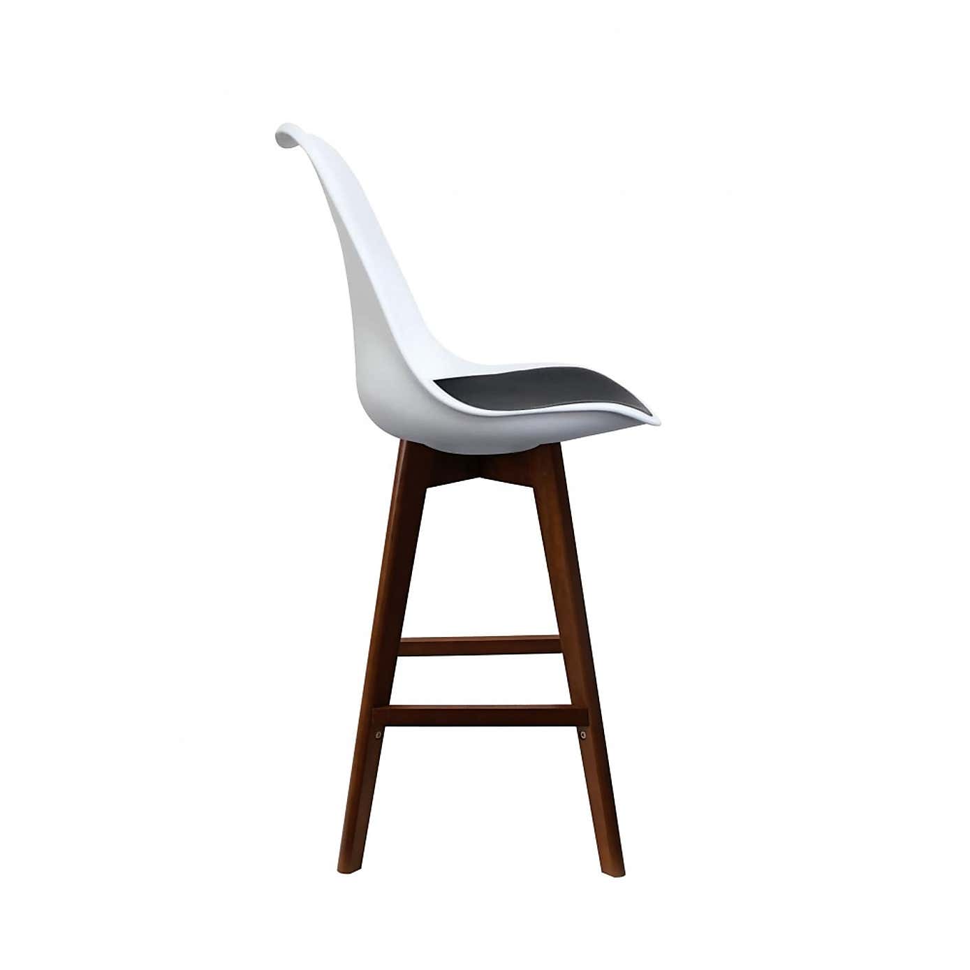 Fusion Living Soho White Plastic Bar Stool