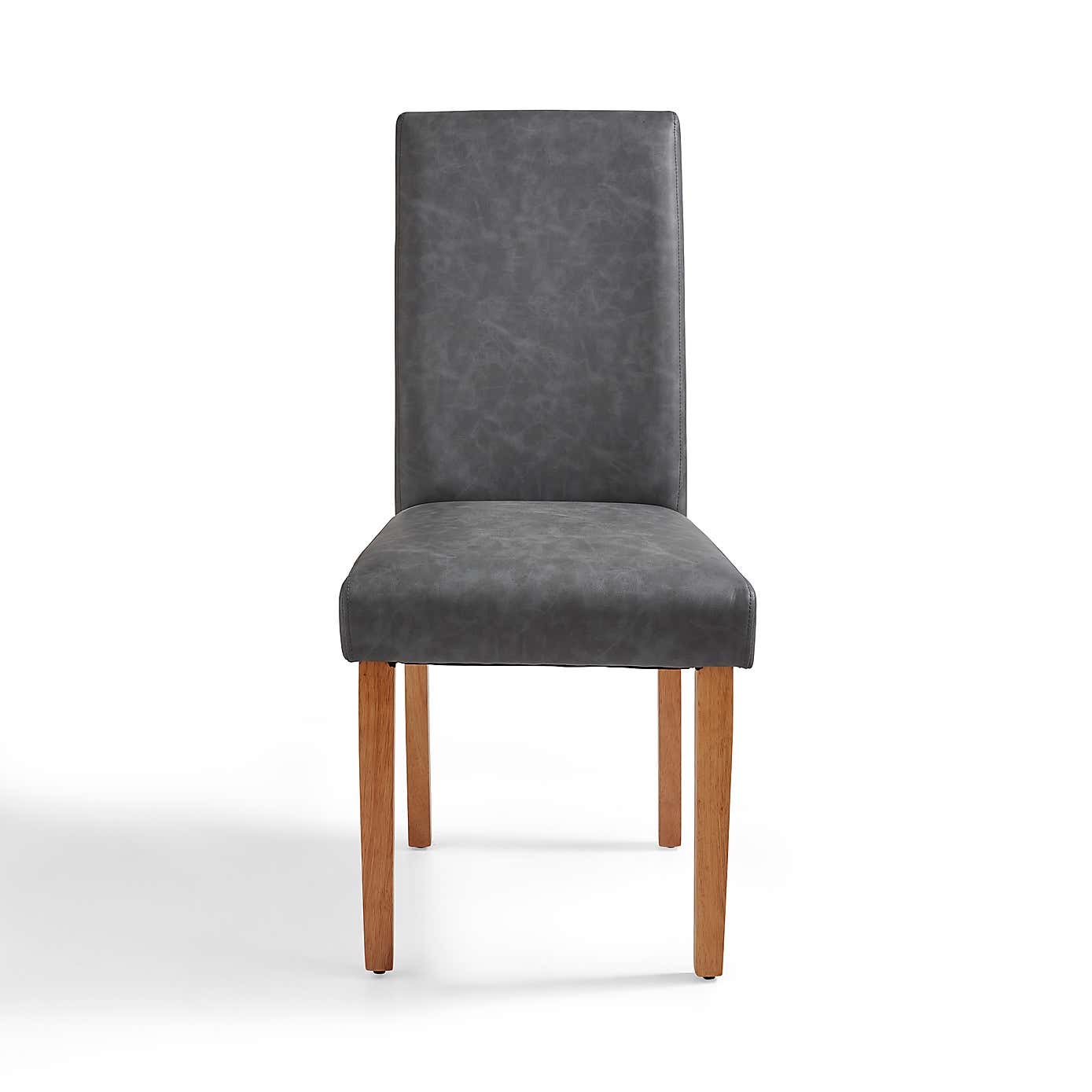 Hugo Set of 2 Dining Chairs, Distressed Faux Leather