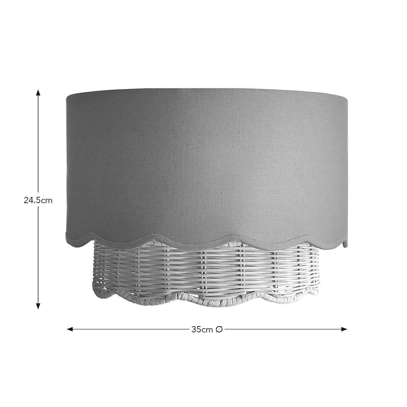 Sofia Round Rattan Scalloped Easy Fit Lamp Shade