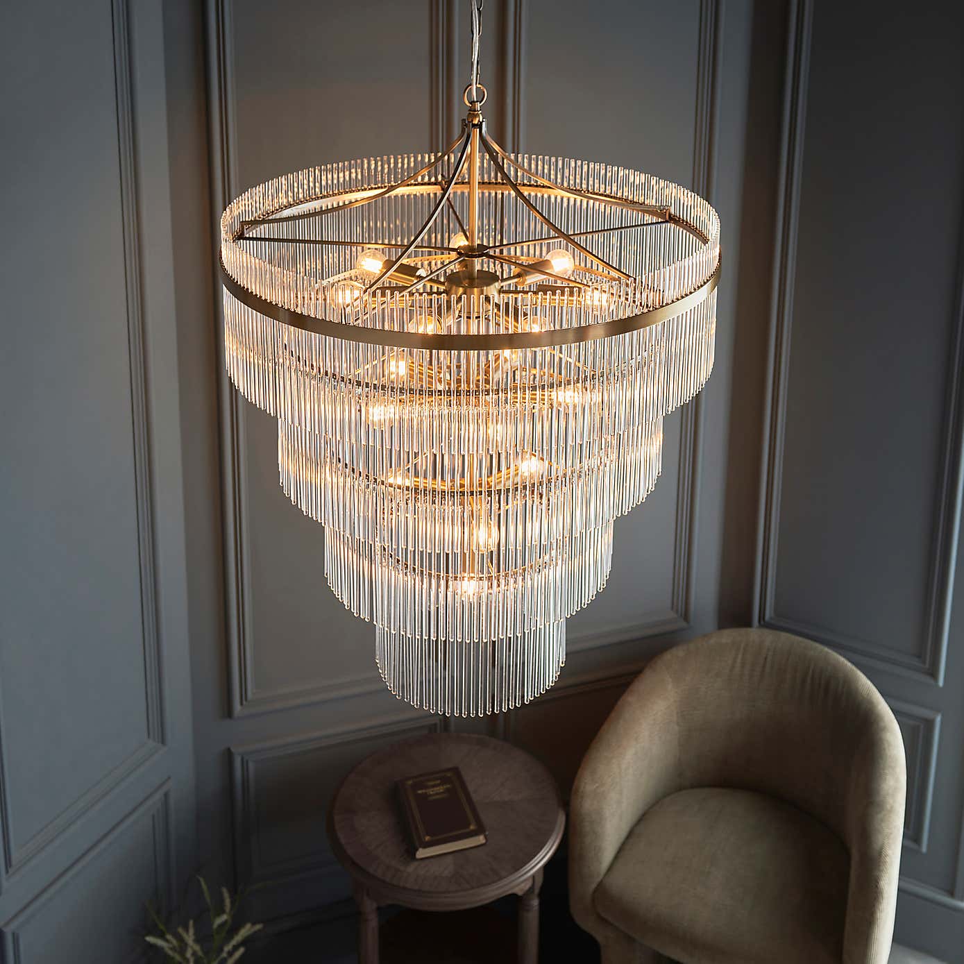 Vogue Langdon Art Deco 16 Light Adjustable Chandelier