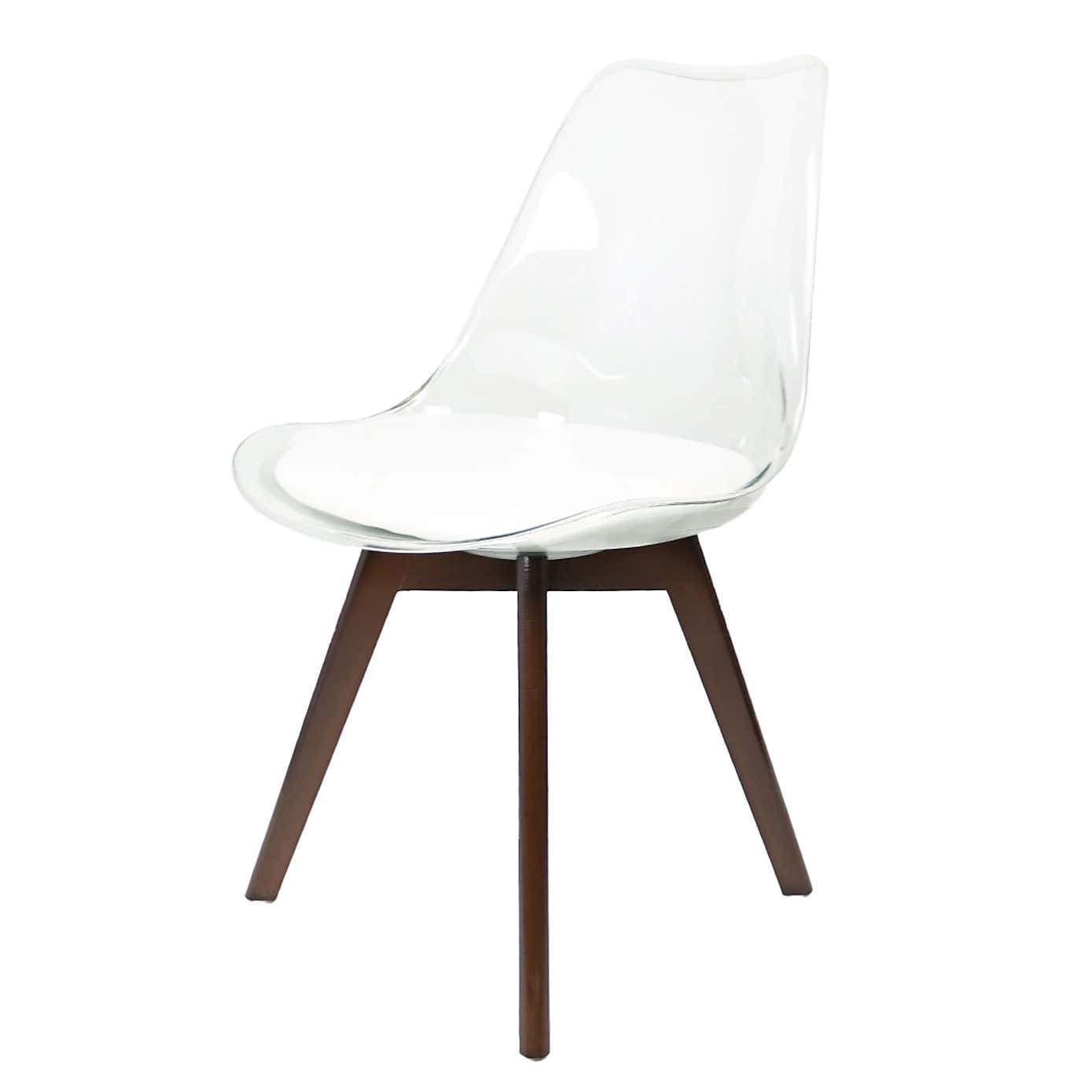 Fusion Living Soho Clear Plastic Dining Chair with Squared Legs
