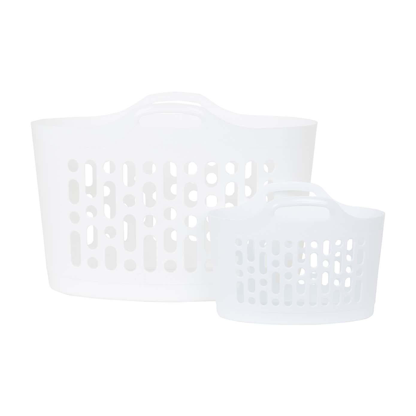 Wham 8/50L Set of 2 Plastic Flexi Laundry Baskets