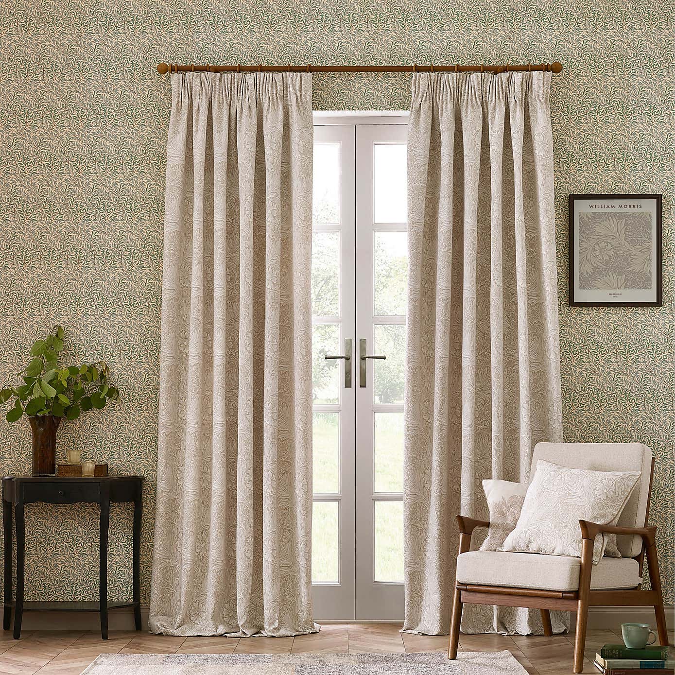 Morris & Co. Marigold Jacquard Pencil Pleat Curtains