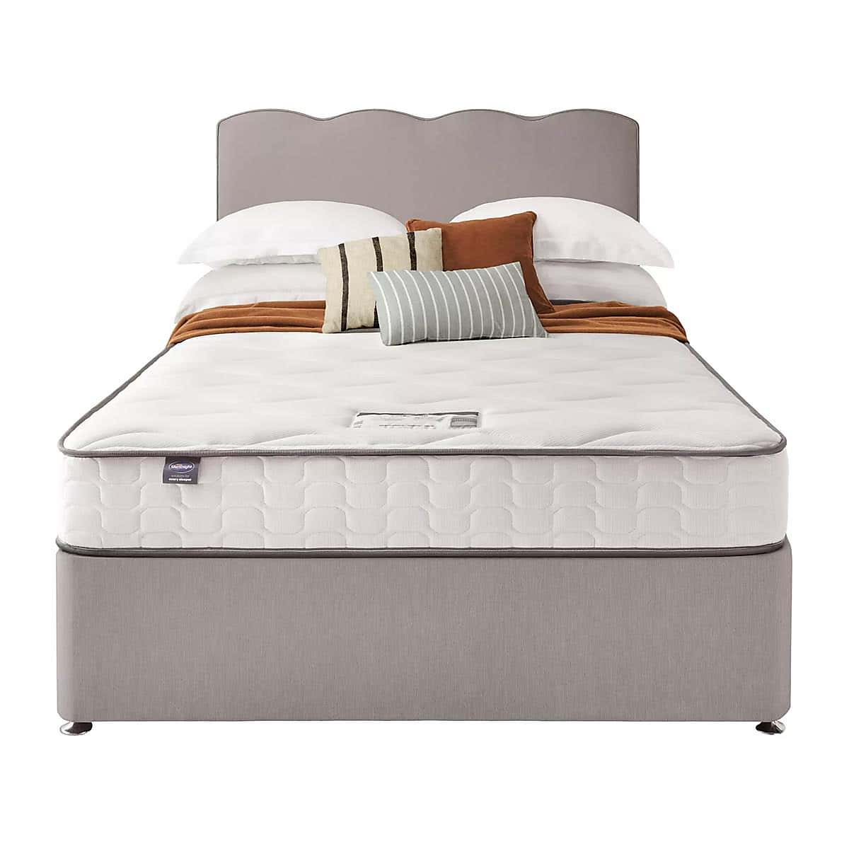 Silentnight 2 Drawer Divan Bed With Fabric Wave Headboard
