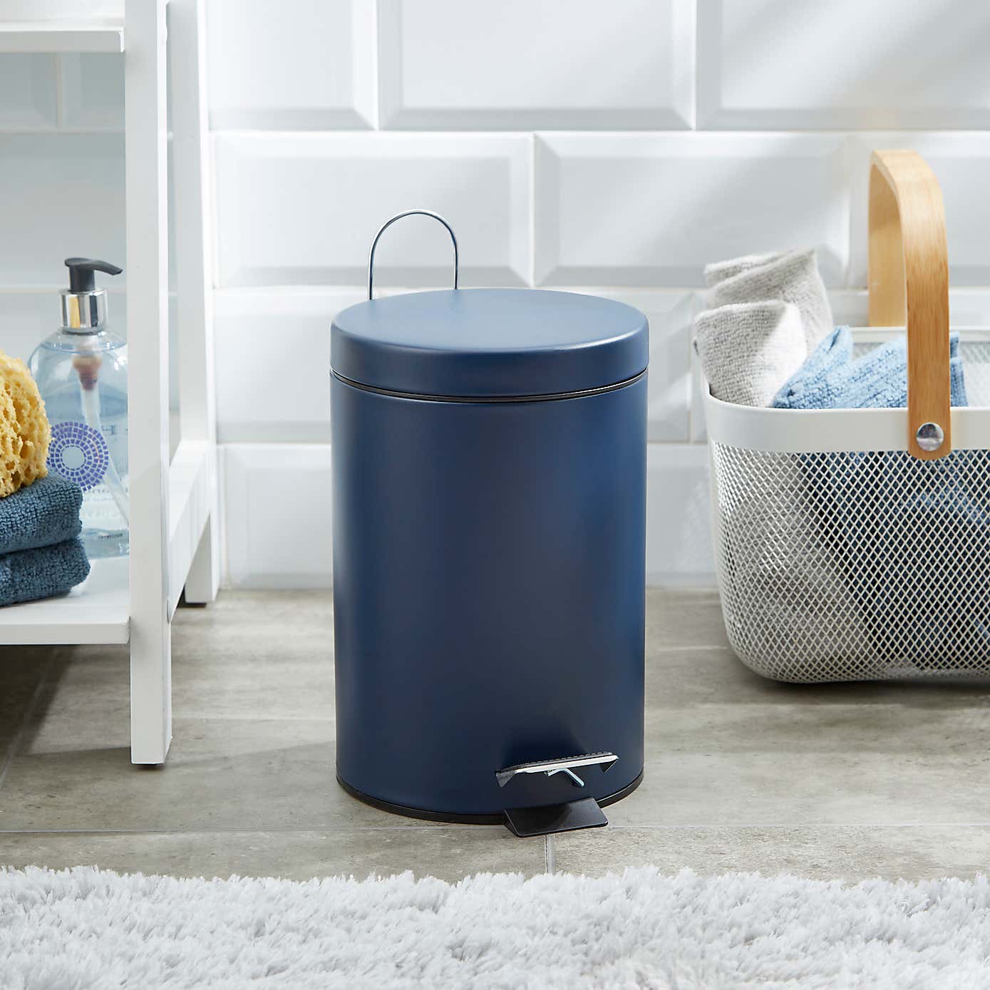 Black 3 Litre Bathroom Bin