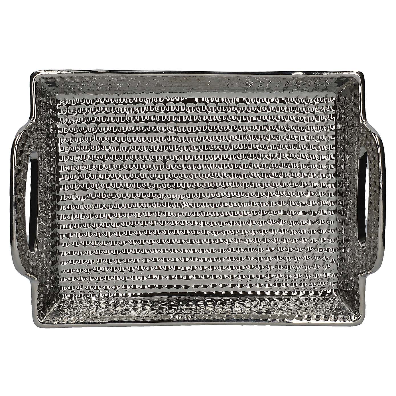 Ceramic Silver Dimple Tray
