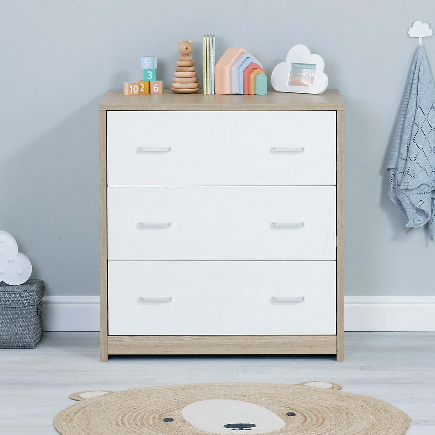 Babymore Luno Veni 3 Drawer Chest & Changing Unit