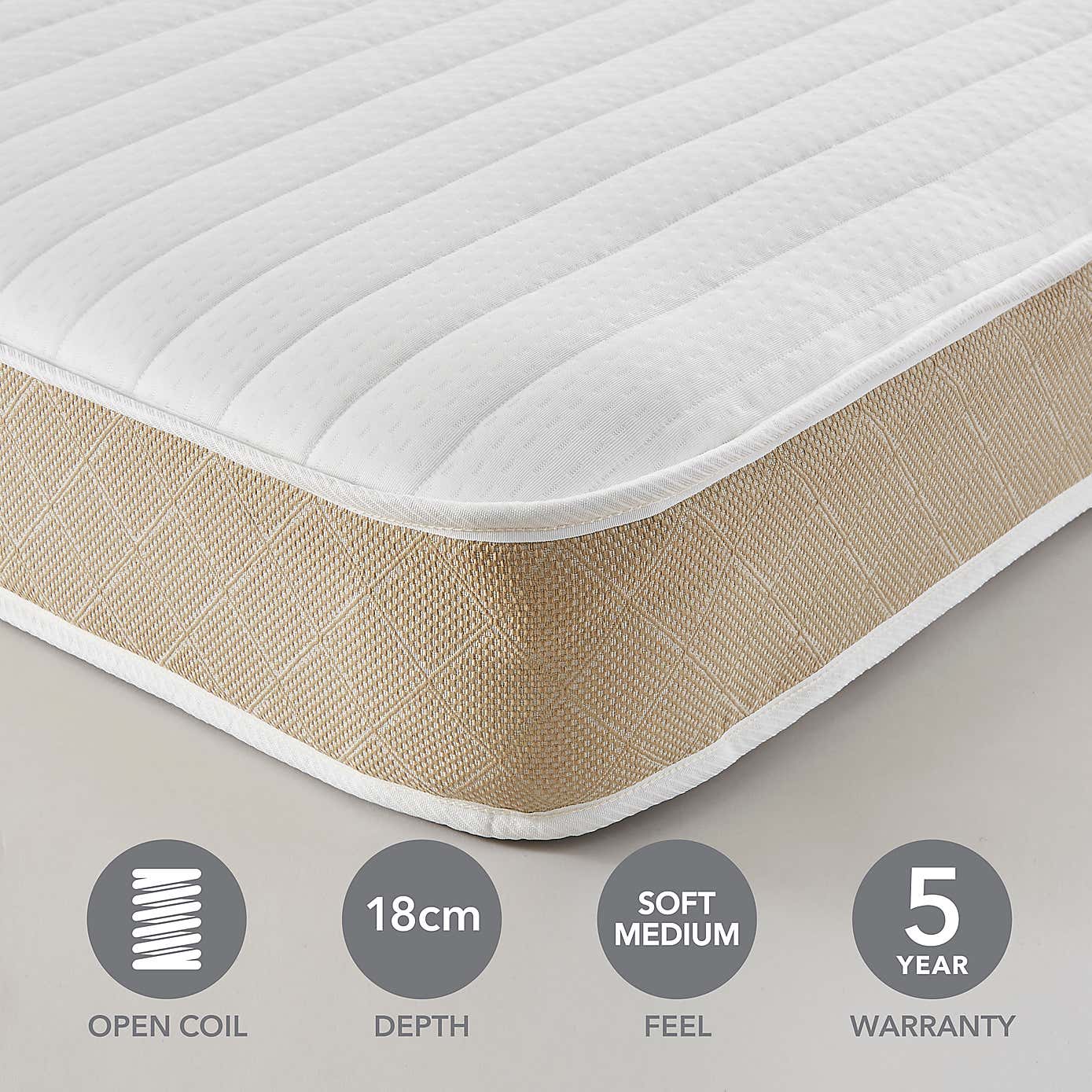 Dunelm Rolled Open Coil Mattress