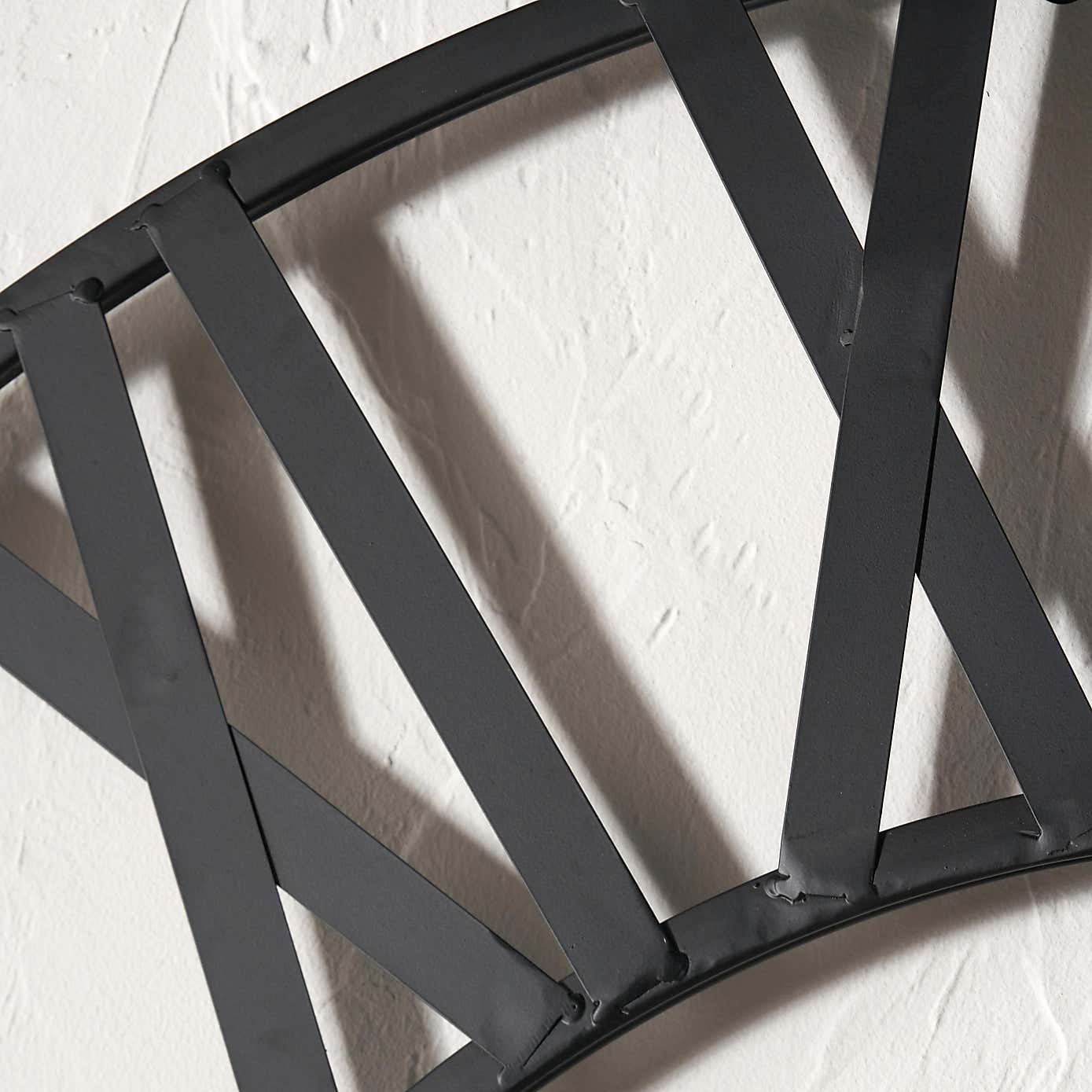 Large Industrial Black Skeleton Wall Clock