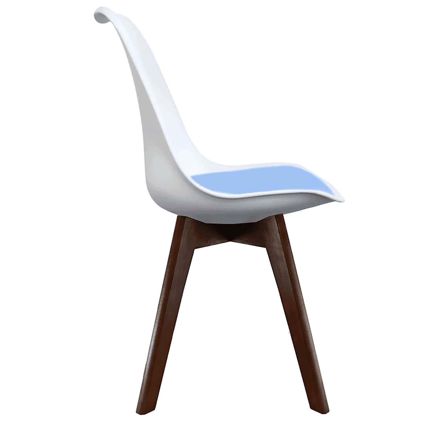 Fusion Living Soho White Plastic Dining Chair with Squared Legs