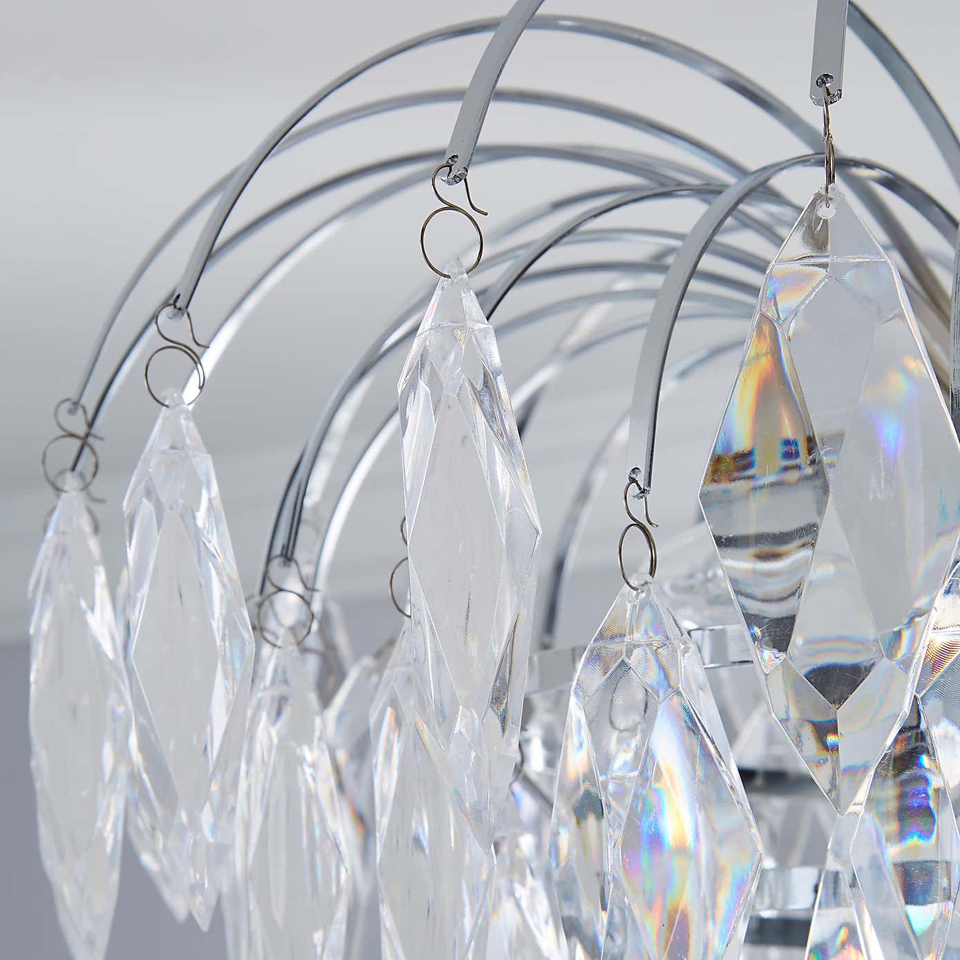 Parla 1 Light Jewels Semi-Flush Ceiling Fitting