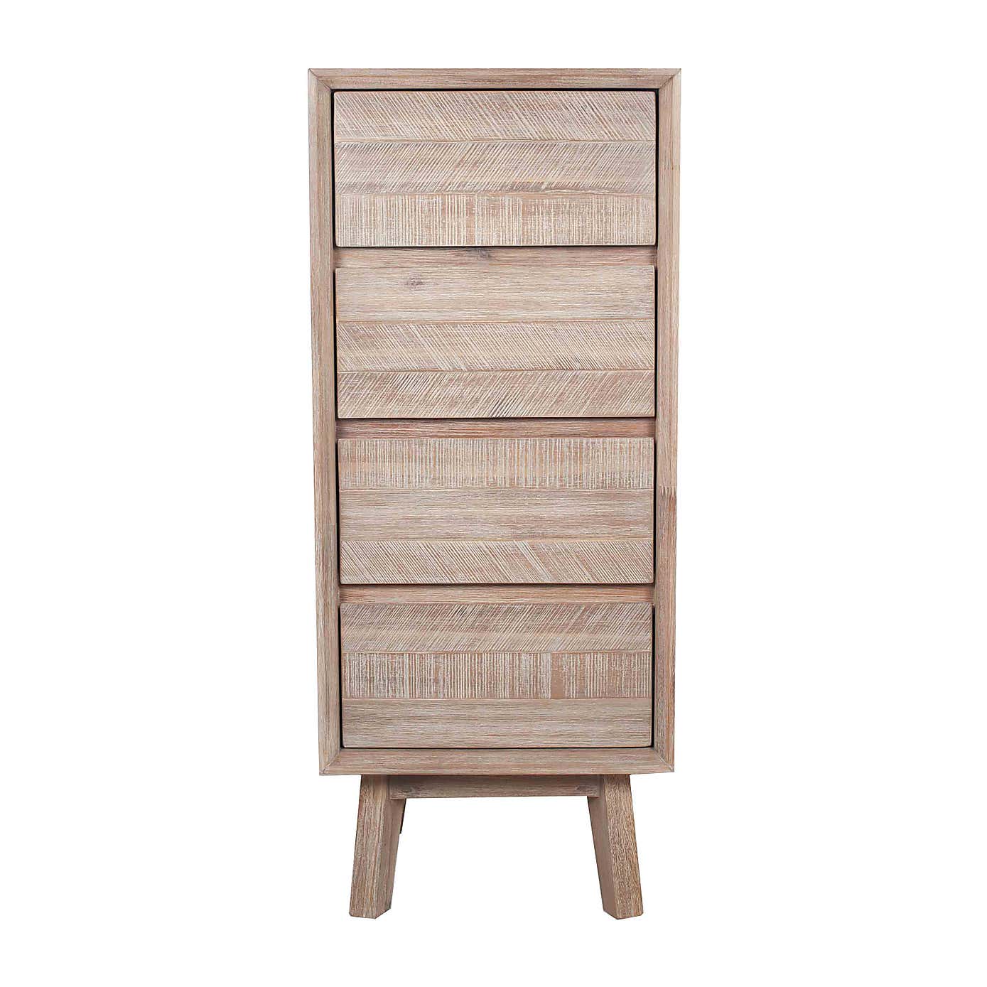 Pacific Kalmar 4 Drawer Chest, Natural Acacia
