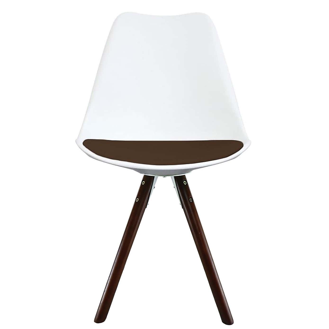 Fusion Living Soho White Plastic Dining Chair with Pyramid Legs