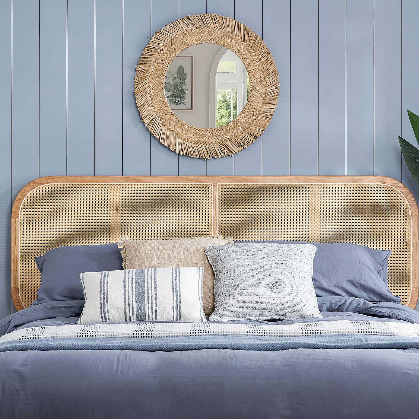 Birlea Elina Rattan Bed Frame, Oak