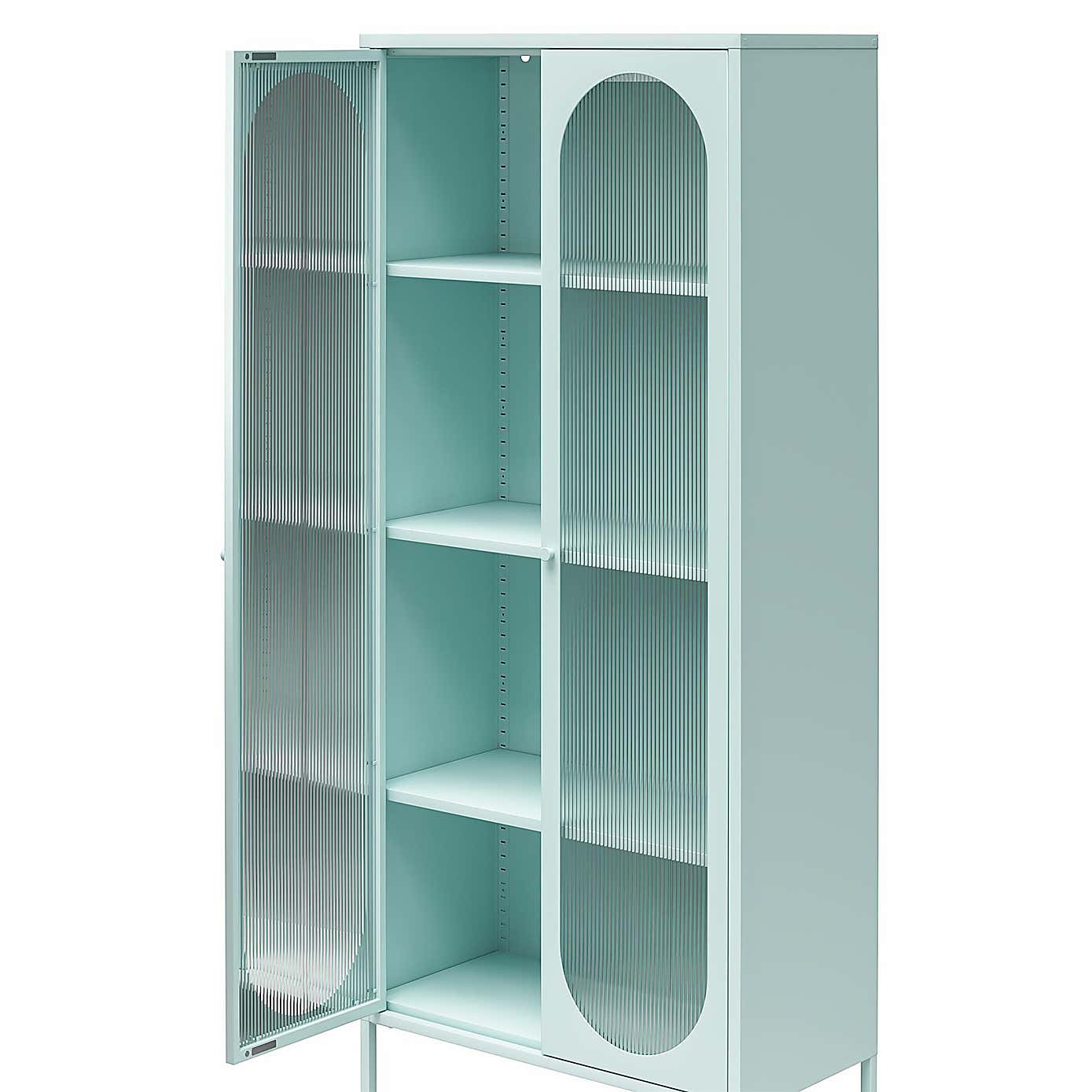 Luna Tall Fluted Sideboard, Glass