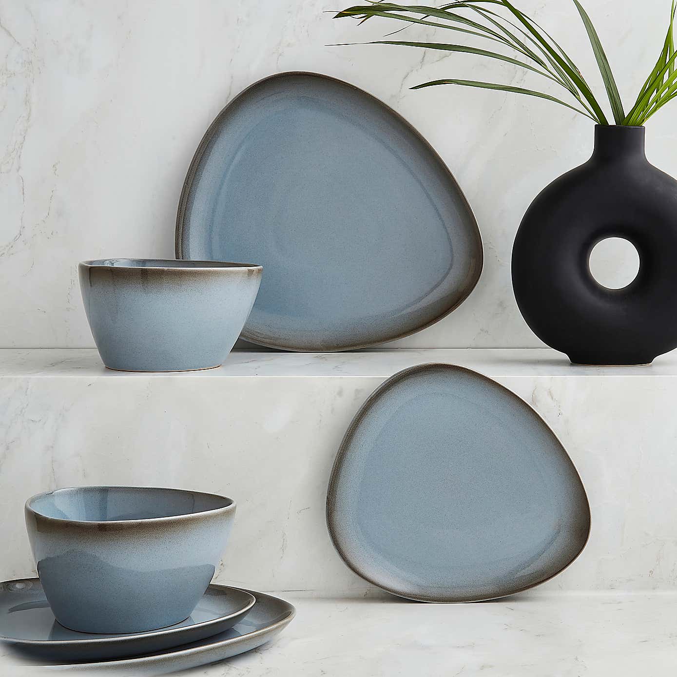 Pebble Grey 12 Piece Dinner Set