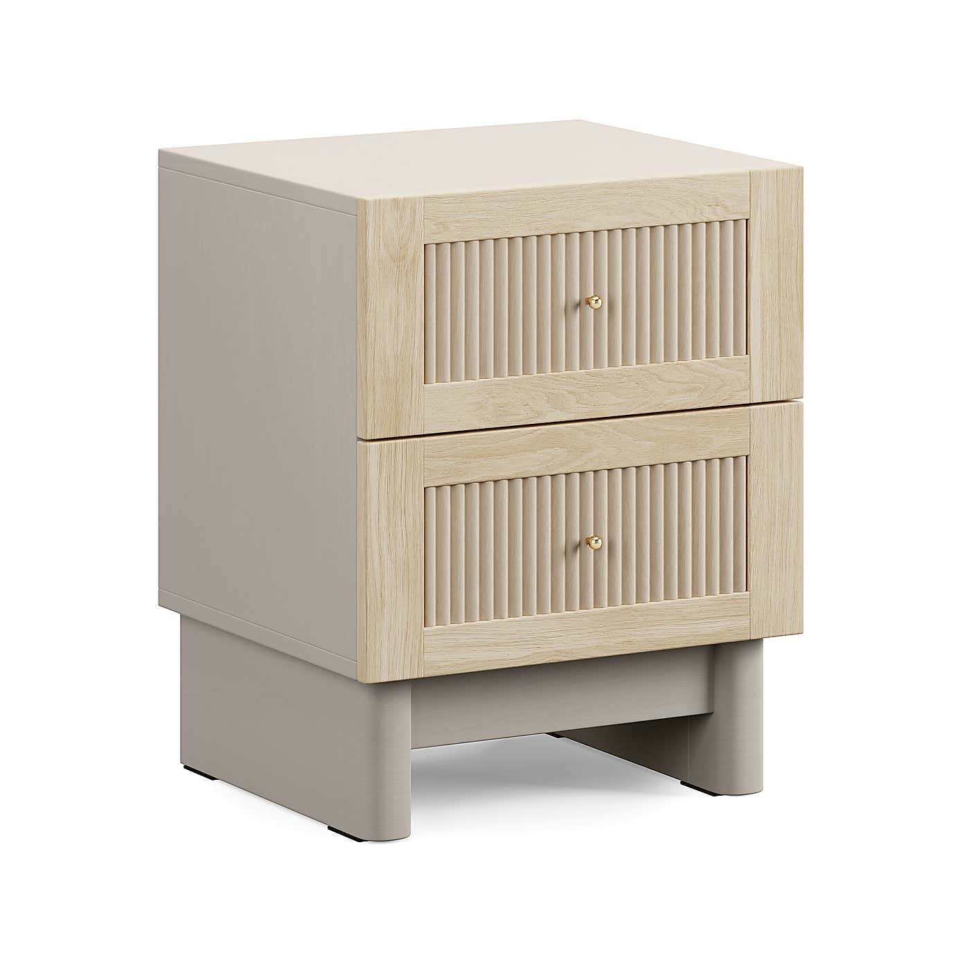 Maeva 2 Drawer Bedside Table, Light Oak Effect