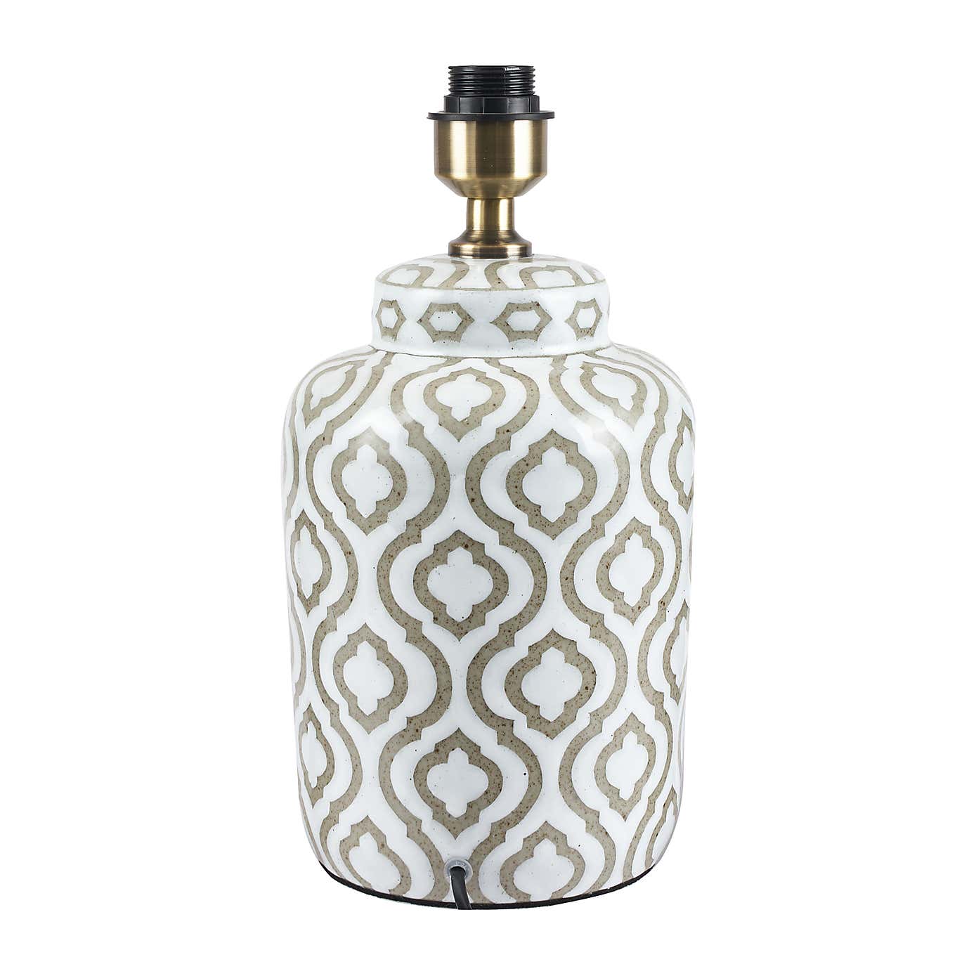 Celia Patterned Ceramic Table Lamp with Harry Cylinder Drum Shade