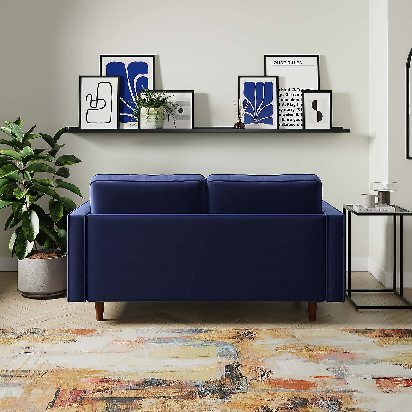 Zoe Plain Velvet 2 Seater Sofa