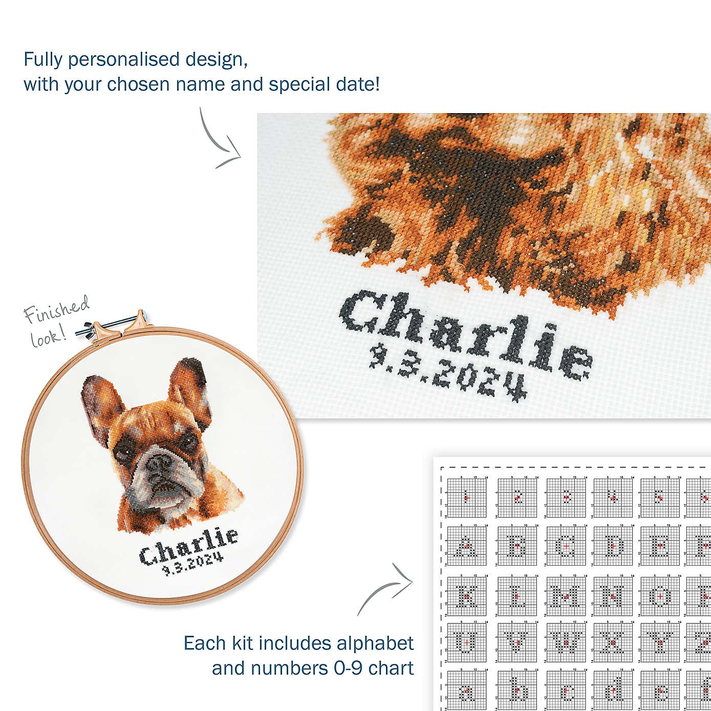 Cross Stitch French Bulldog