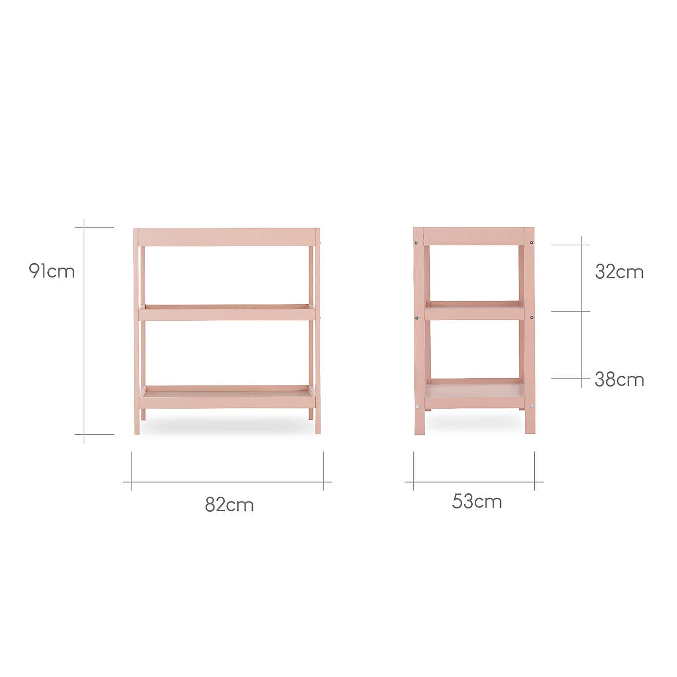 CuddleCo Nola Open Changing Unit, Painted Pine