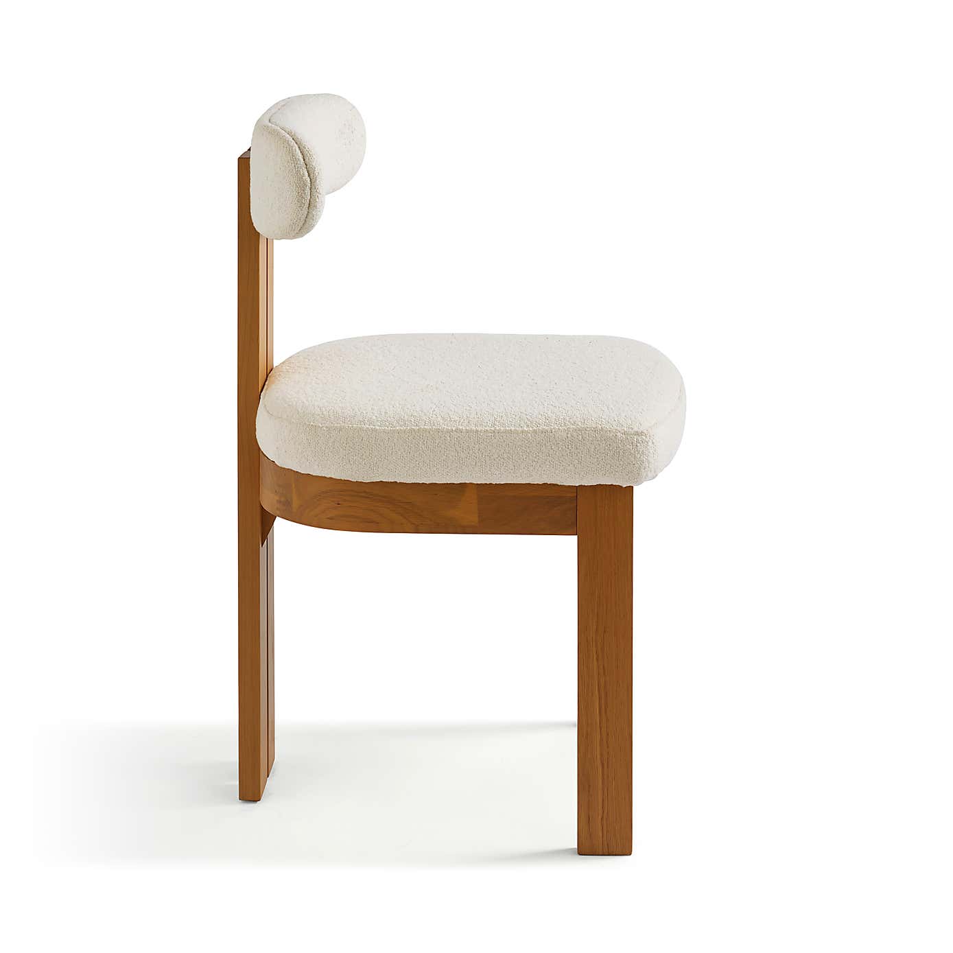 Lovato Dining Chair Stained Oak, Ivory Boucle