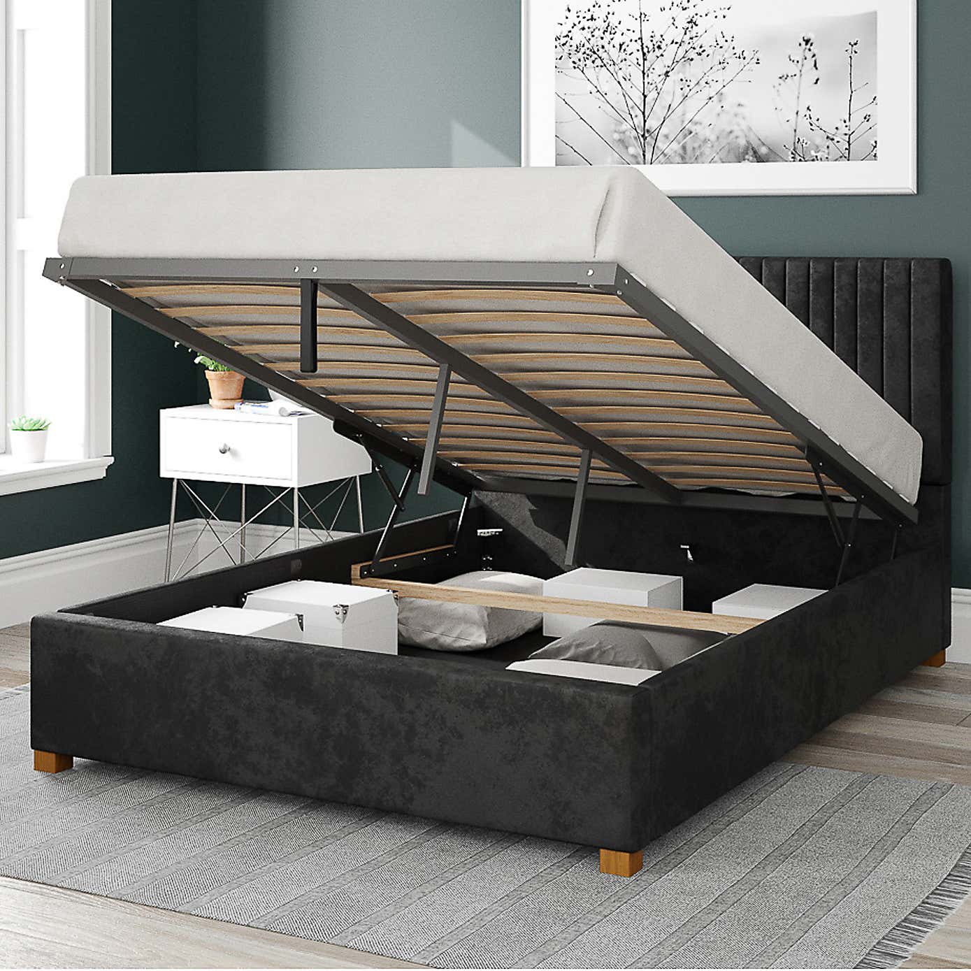 Grant Mirazzi Velvet Ottoman Bed