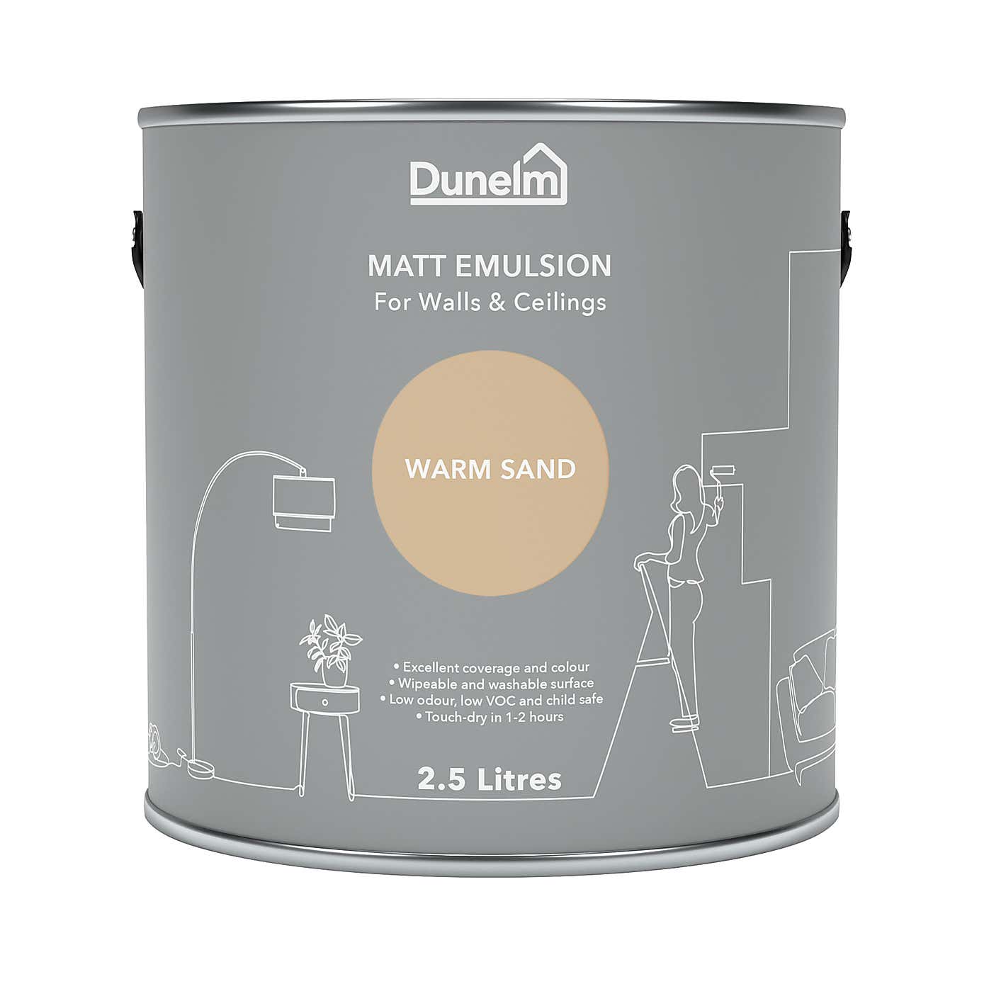 Dunelm Warm Sand Matt Emulsion Paint