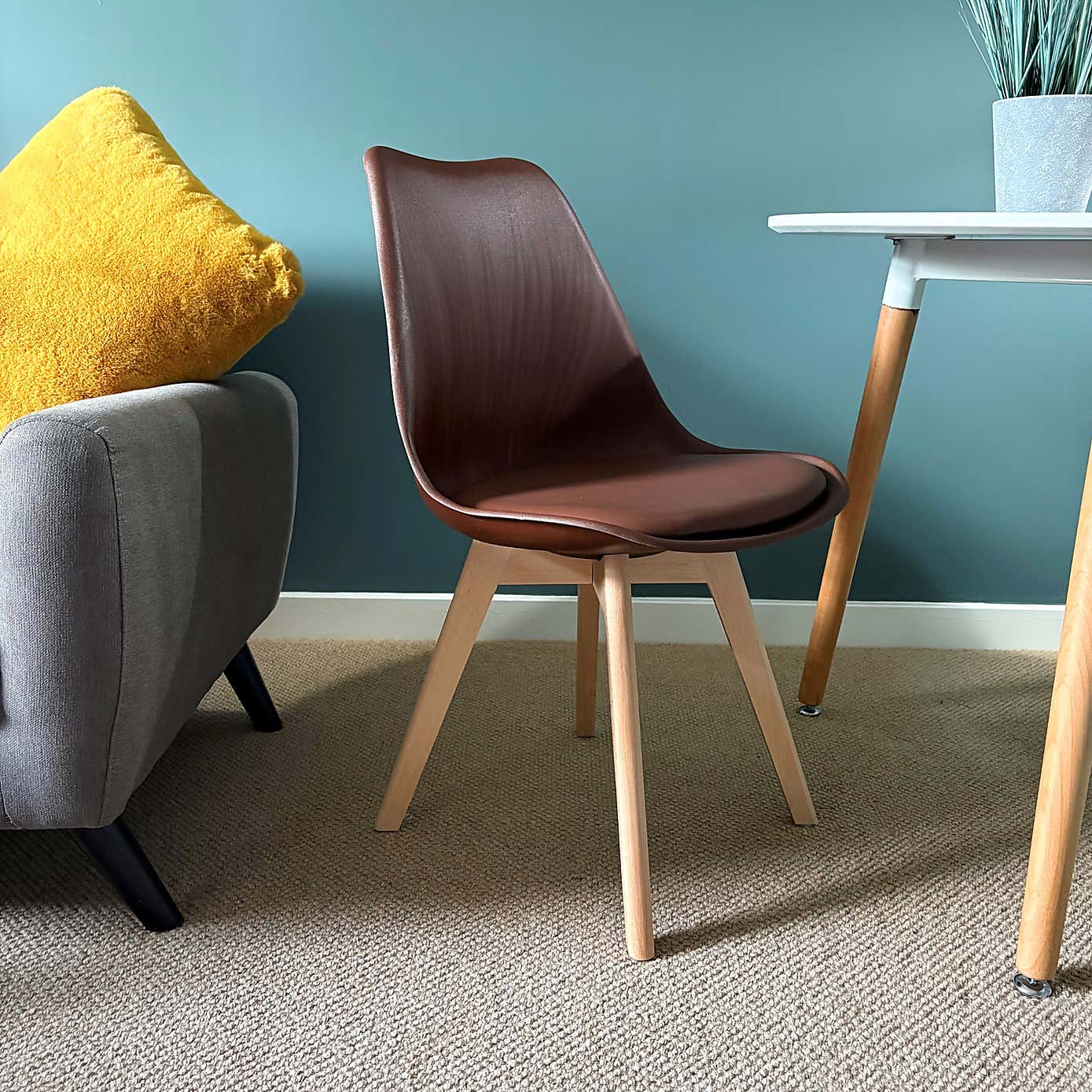 Fusion Living Soho Plastic Dining Chair with Squared Legs