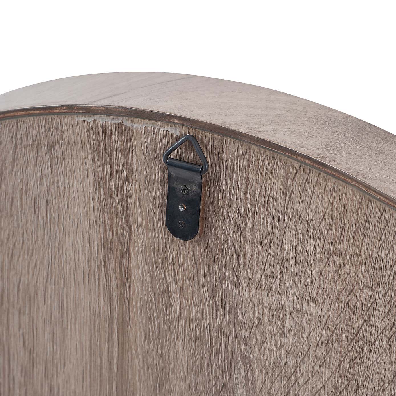 Natural Wood Veneer Round Wall Mirror