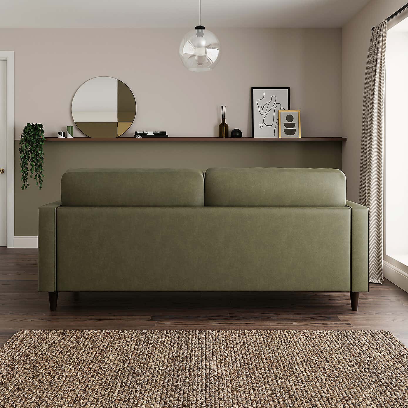 Zoe Distressed Faux Leather 3 Seater Sofa