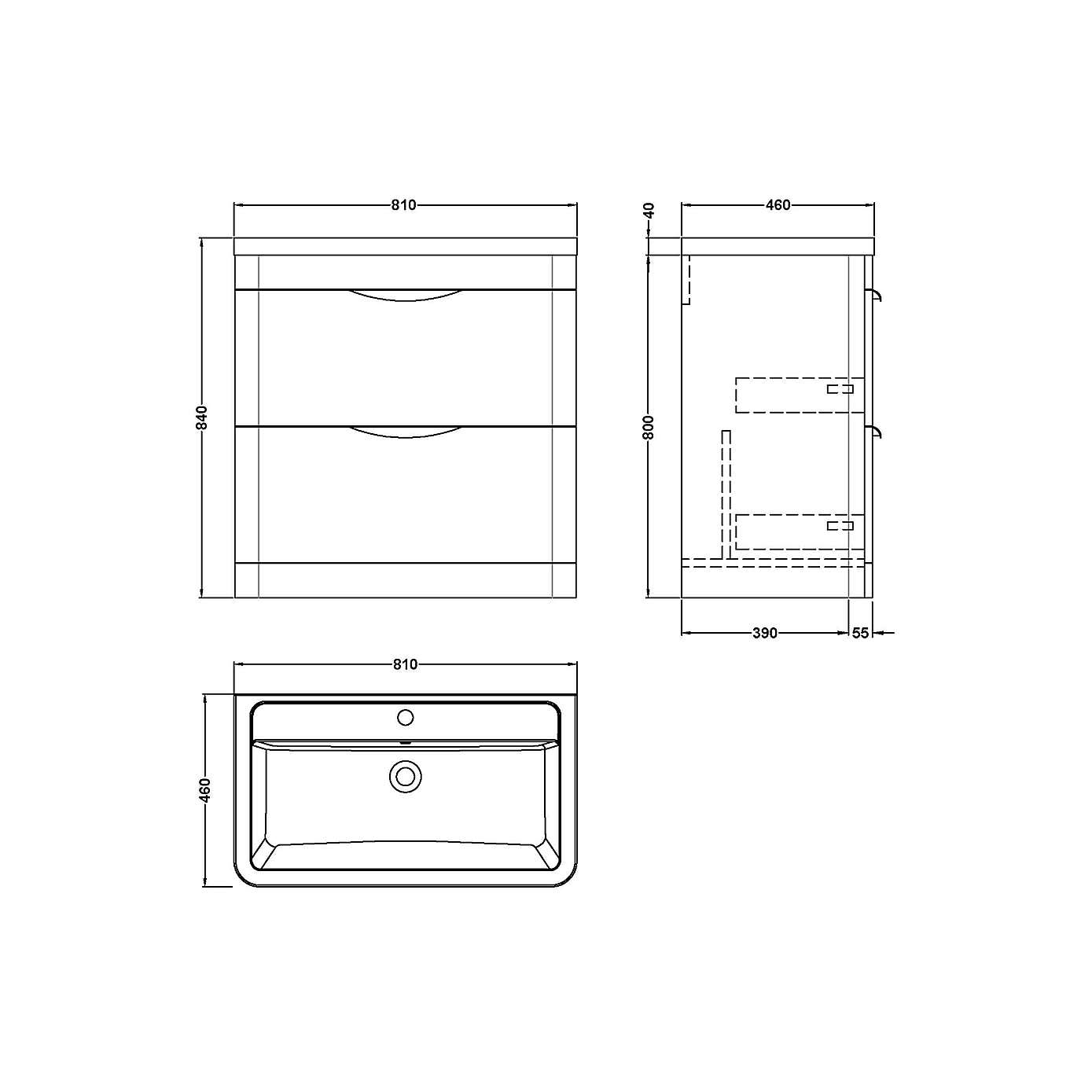Parade Floor Standing Vanity Unit with Ceramic Basin