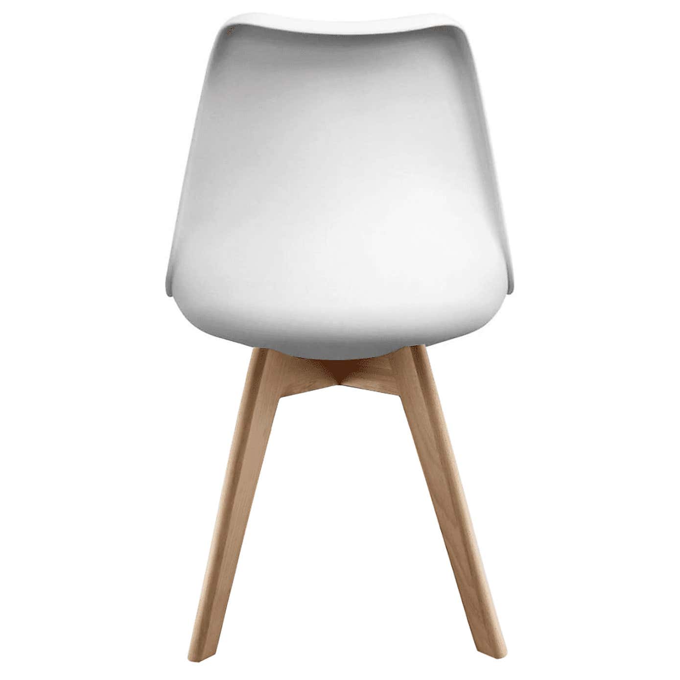 Fusion Living Soho White Plastic Dining Chair with Squared Legs