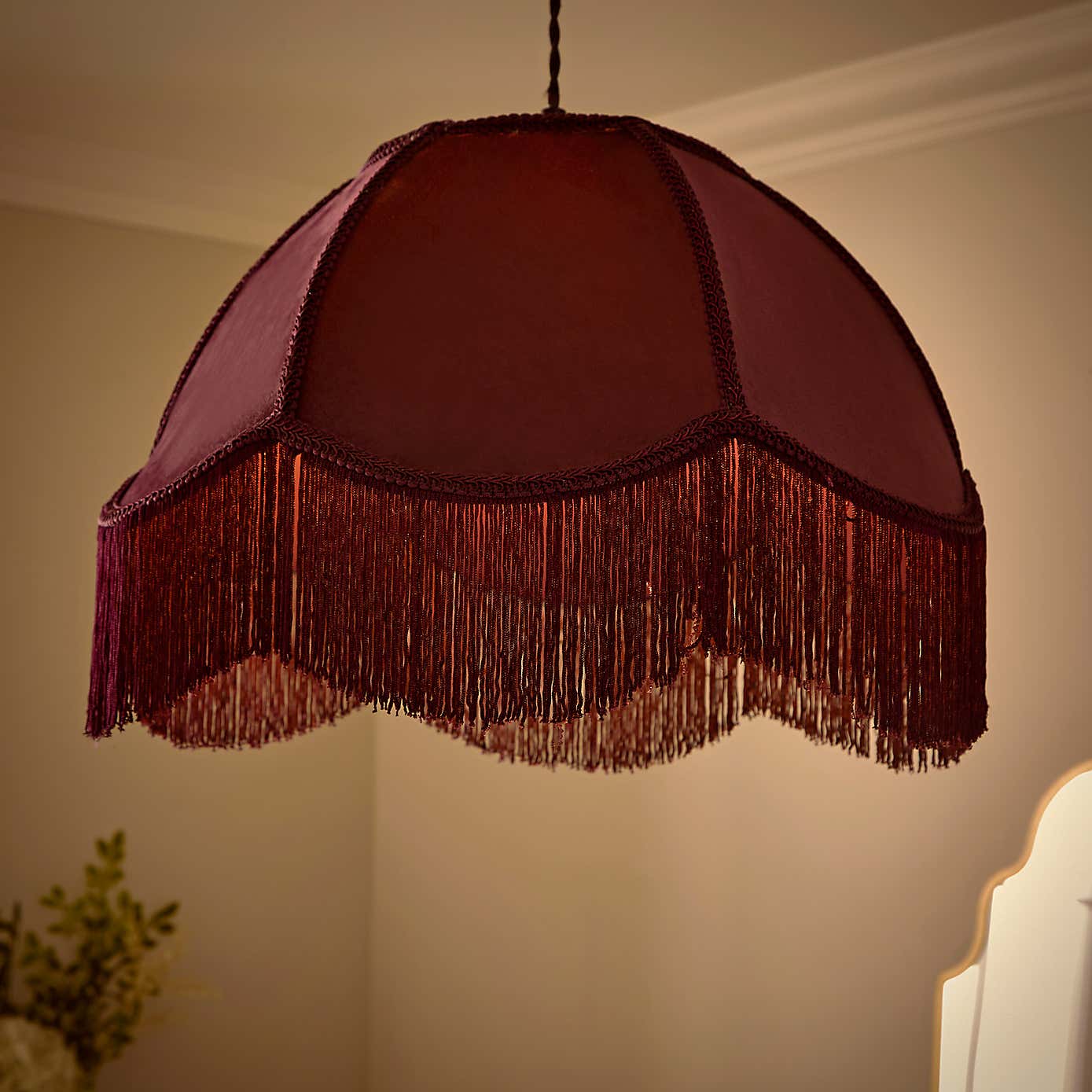 Carmona Fringed Velvet Lamp Shade