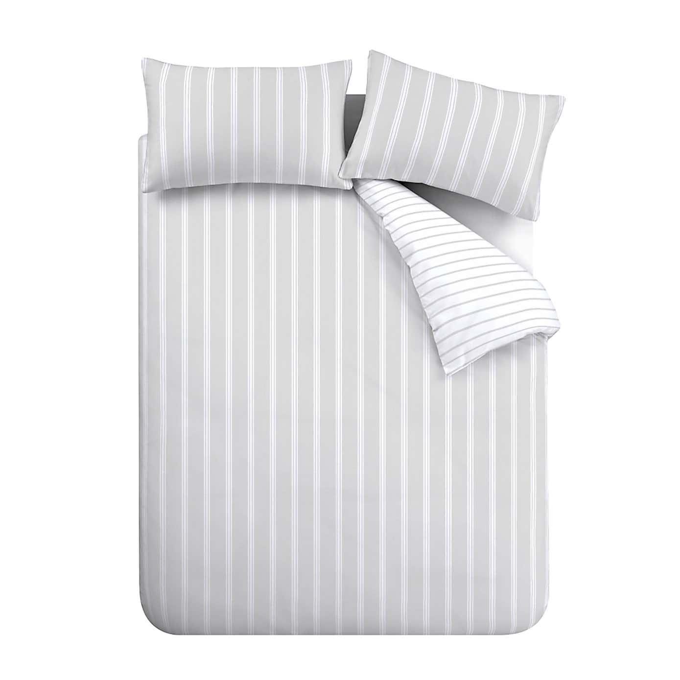 Bianca Ashford Stripe Reversible Duvet Cover & Pillowcase Set