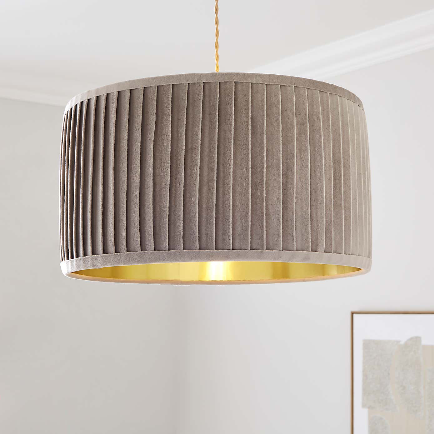 Sawyer Pleated Velvet Drum Lamp Shade