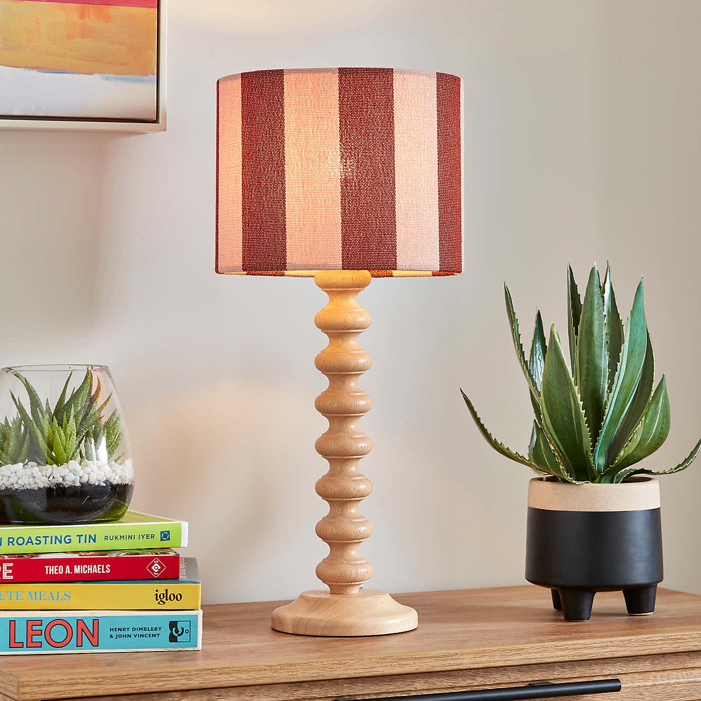 Beatrice Stripe Drum Lamp Shade