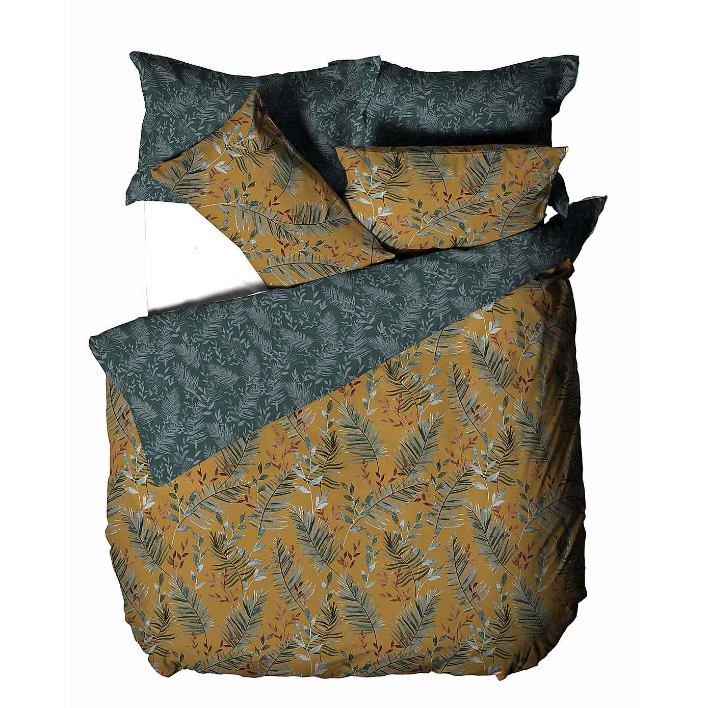 Riva Mazari Mustard Duvet Cover and Pillowcase Set
