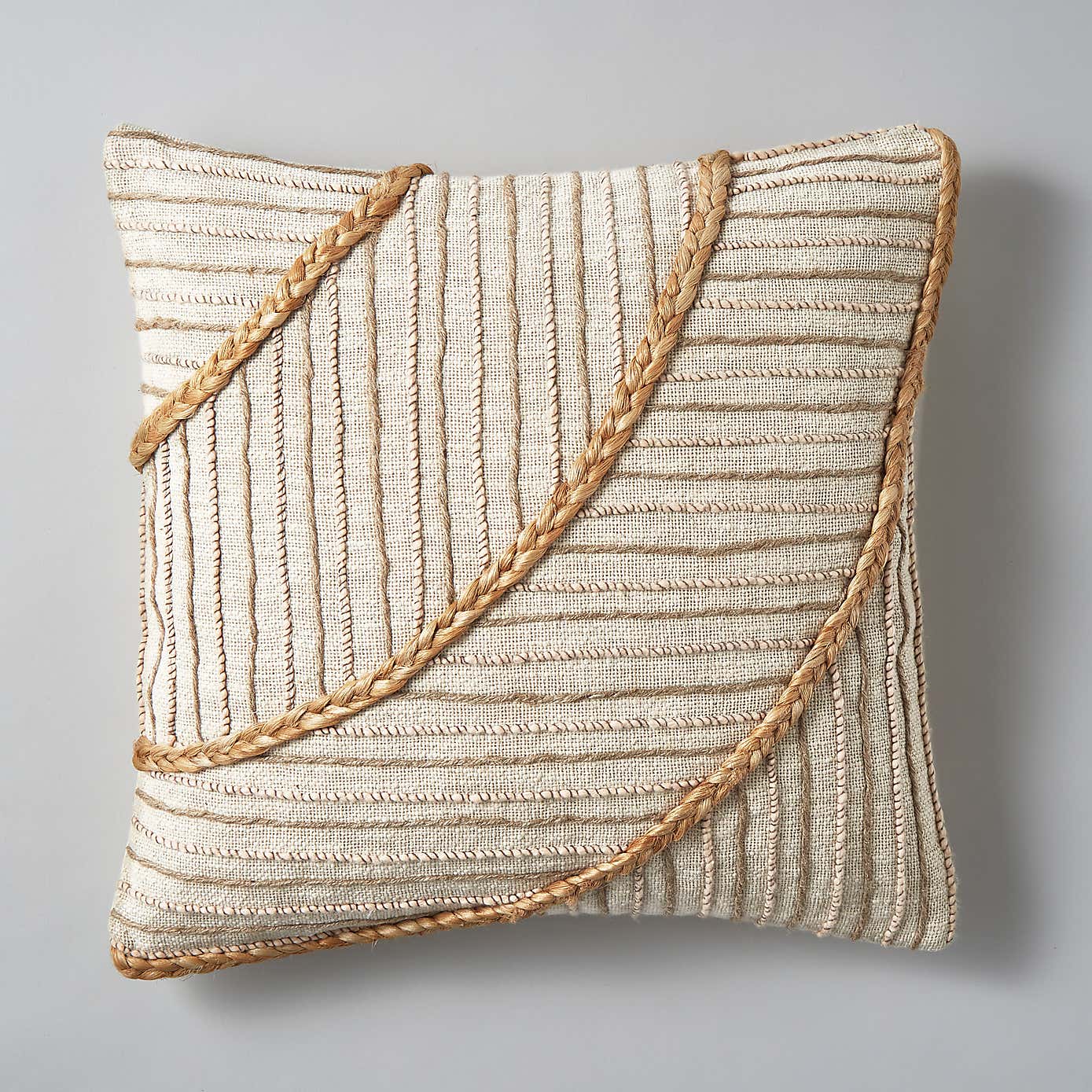 Artisan Jute Abstract Natural Cushion Cover